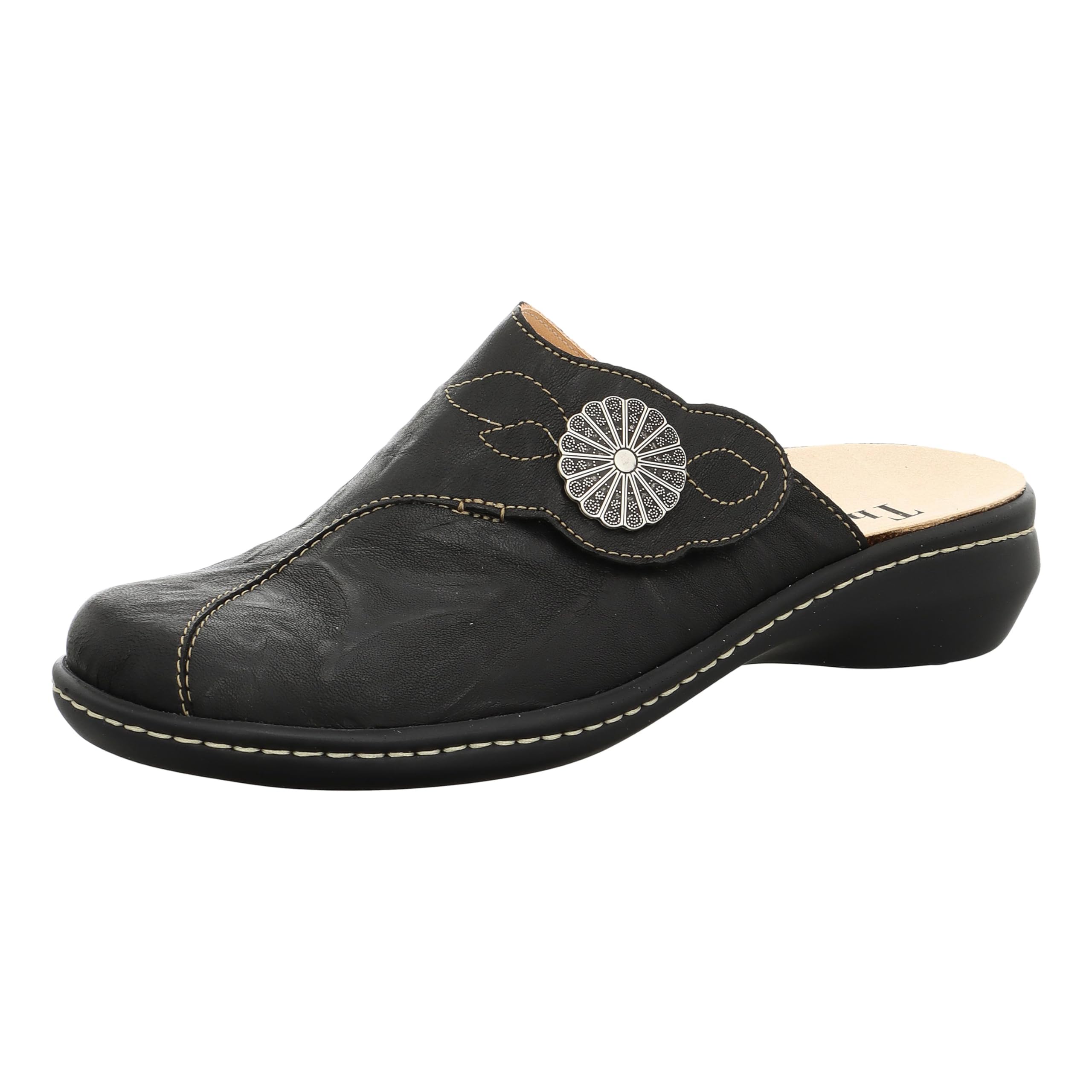Think Camilla Mules Femme Cuir Noir Combi 38 EU Confort