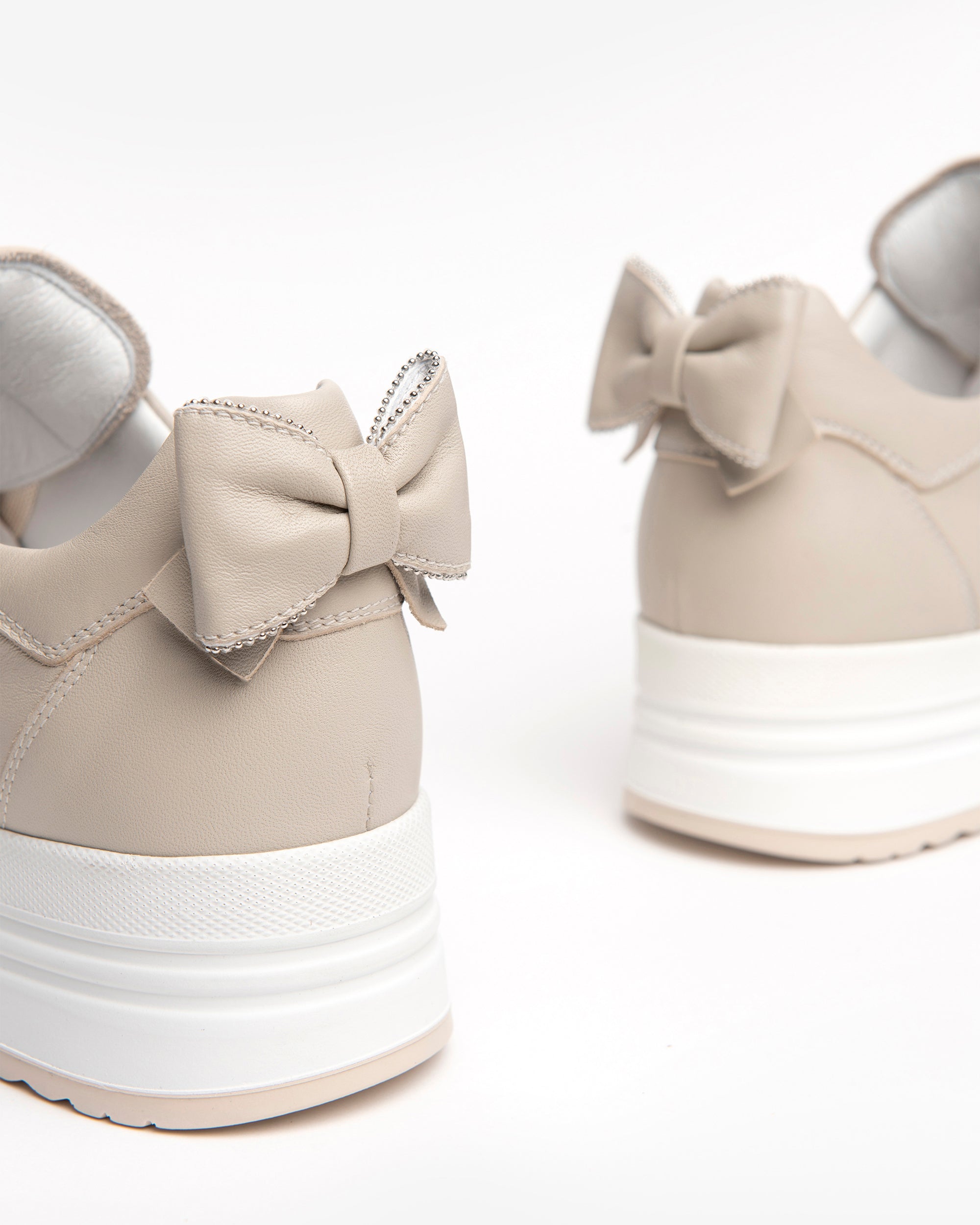 NeroGiardini Sneakers Cuir Nœud Plateforme 4,5 cm 38
