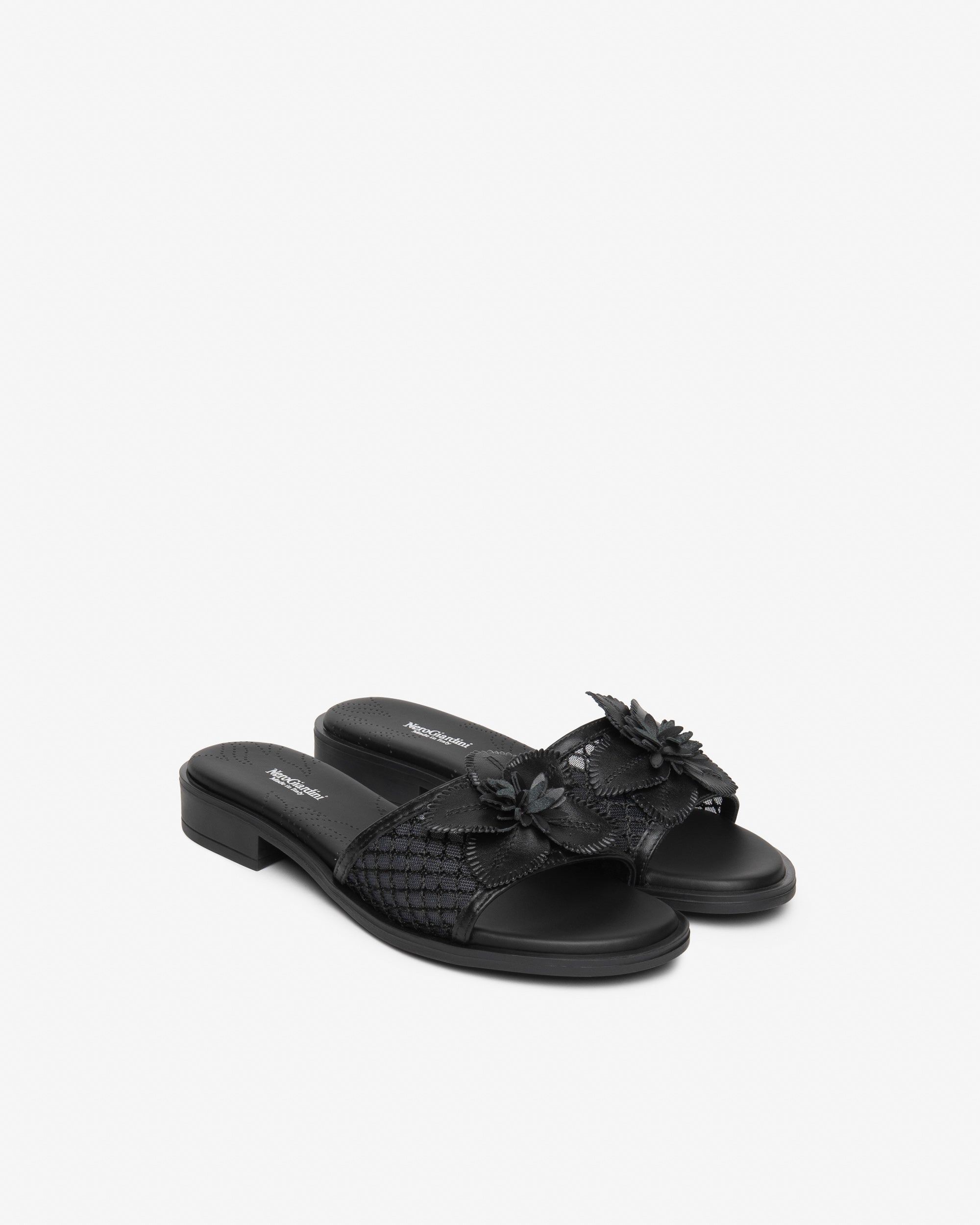 NeroGiardini Mules Femme Cuir et Toile Été