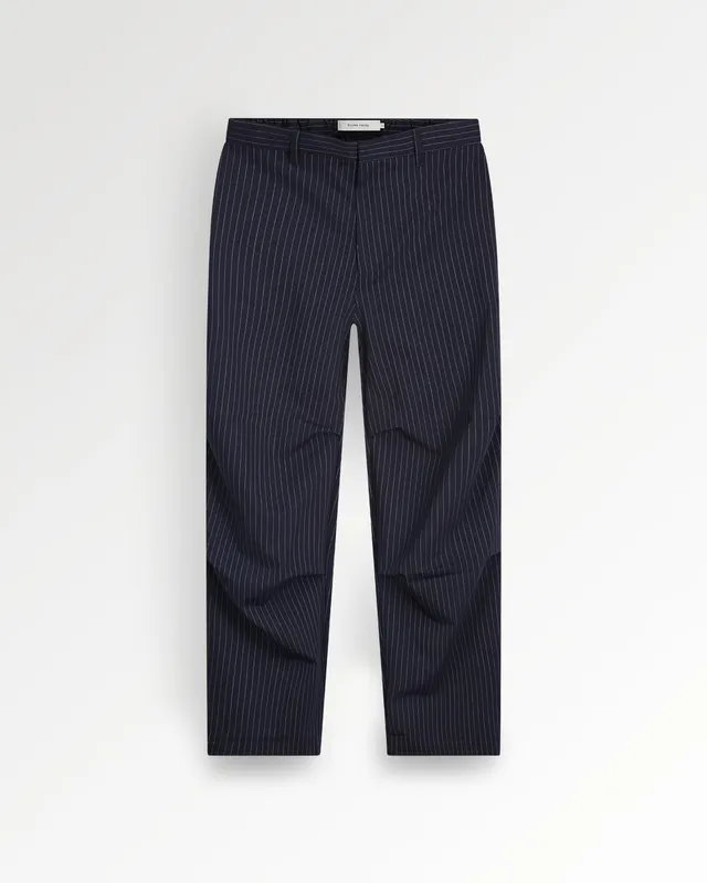Filling Pieces Drapy Pants Pinstripe Blue pantalon bleu marine