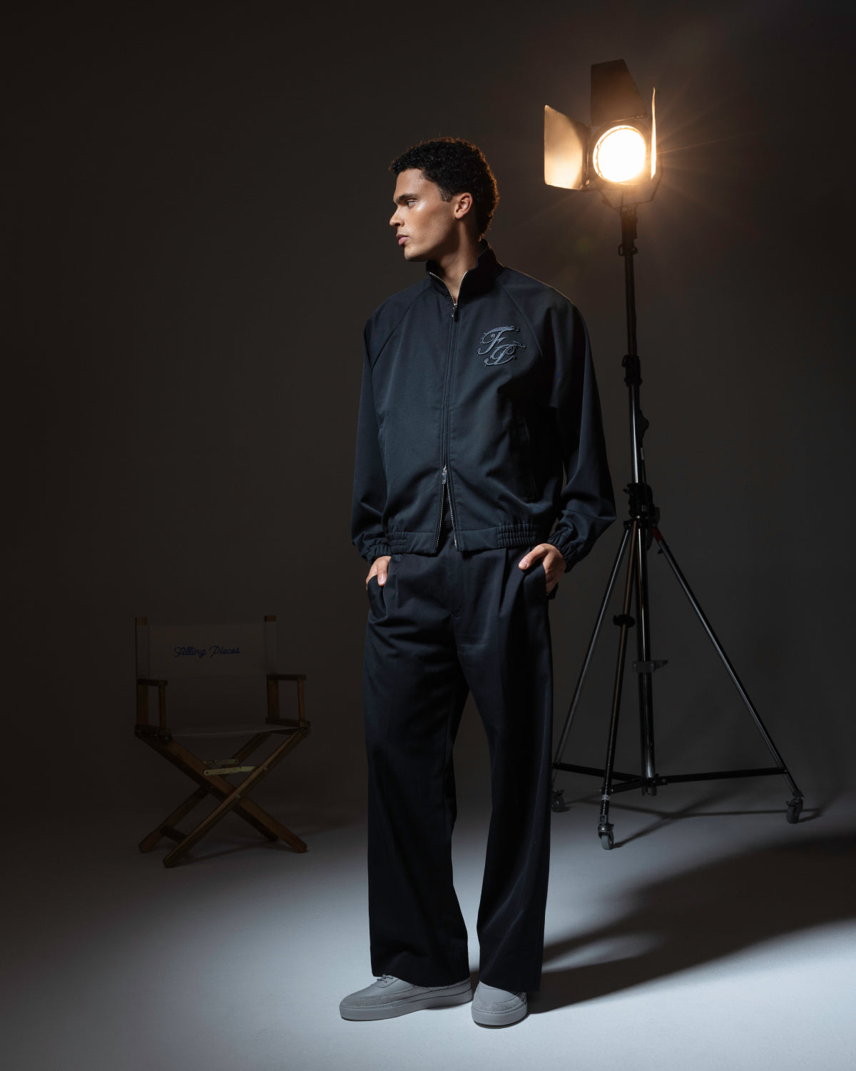 Filling Pieces Track Jacket veste noir laine