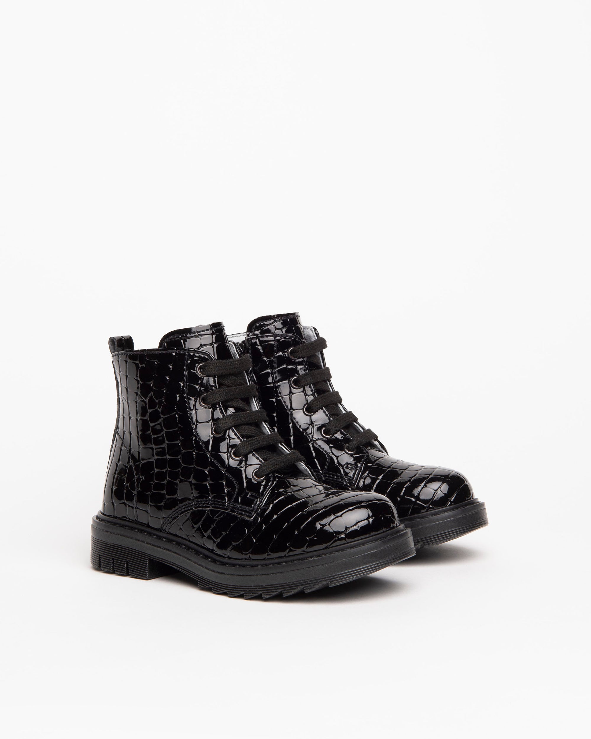 NeroGiardini Bottines fille bottines lacets croco zip