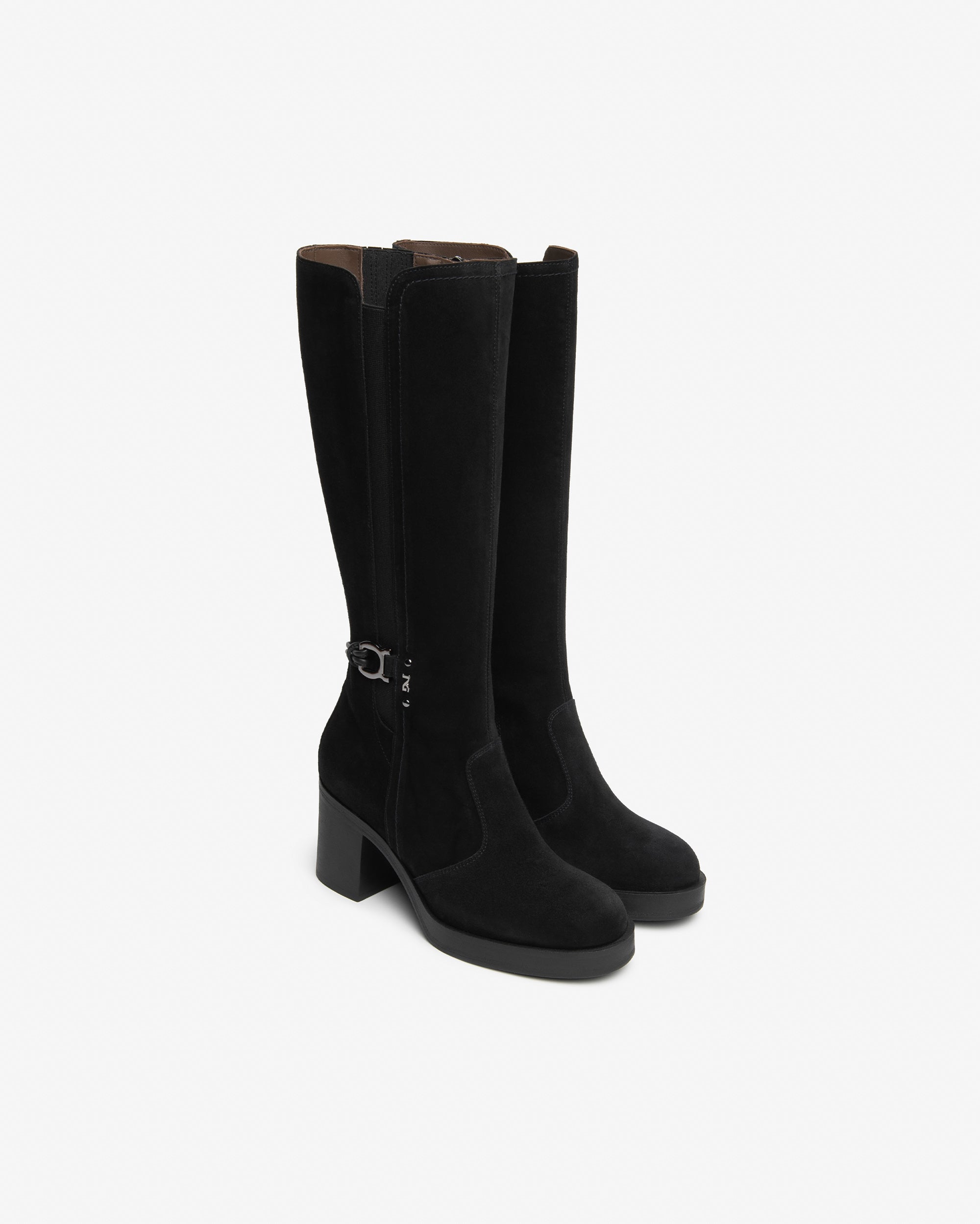 NeroGiardini Bottes botte femme cuir velours talon 75 mm 38
