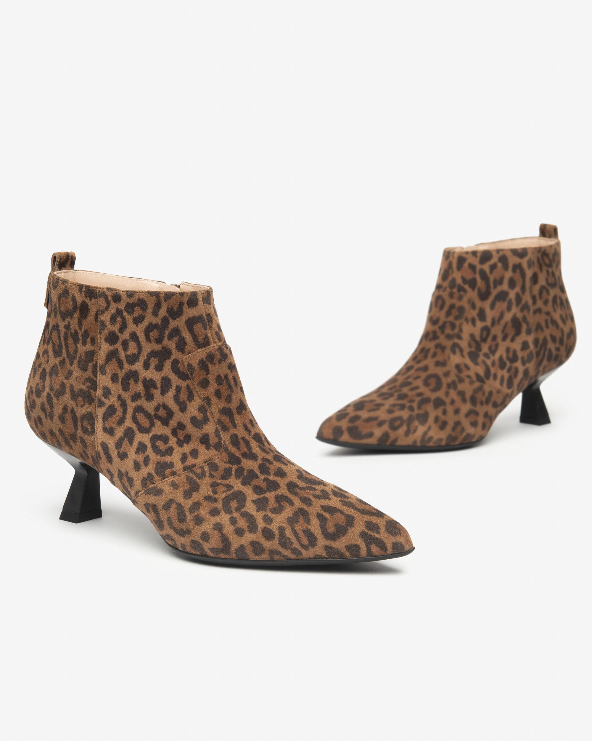 Nerogiardini Bottines Femme Cuir Velours Léopard Talon 50 mm