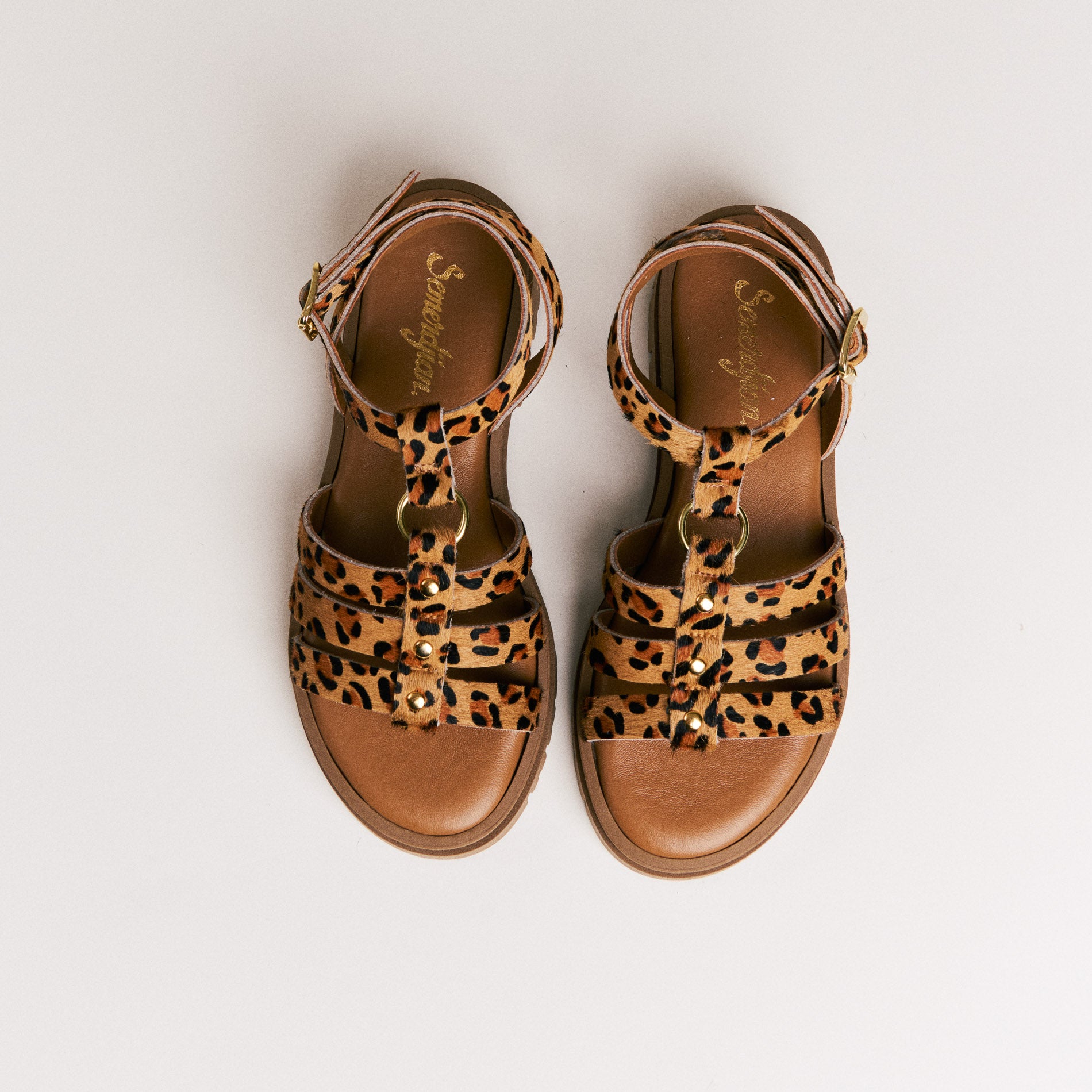 SMR Clara Cavallino sandales léopard cuir 4 cm