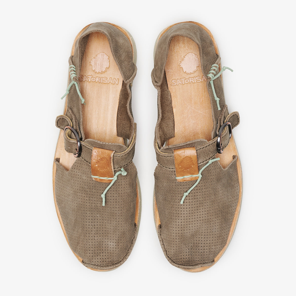 Satorisan Benirras Microperforated sandales vert cuir