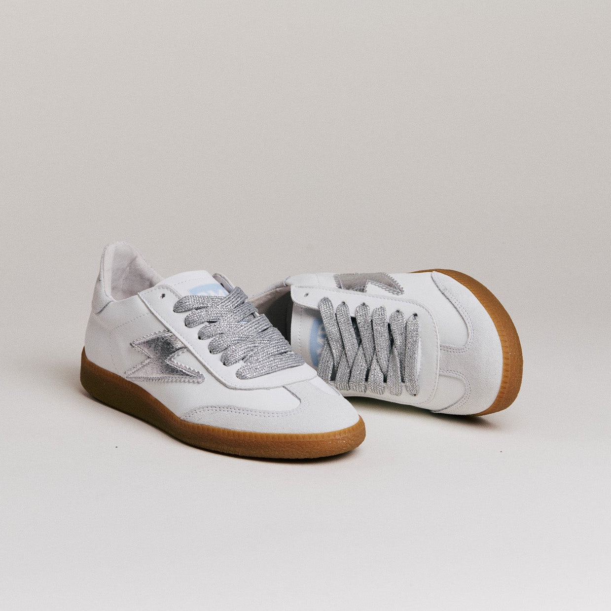 SMR Semerdjian Emily D616 Sneakers Cuir Blanc Argent