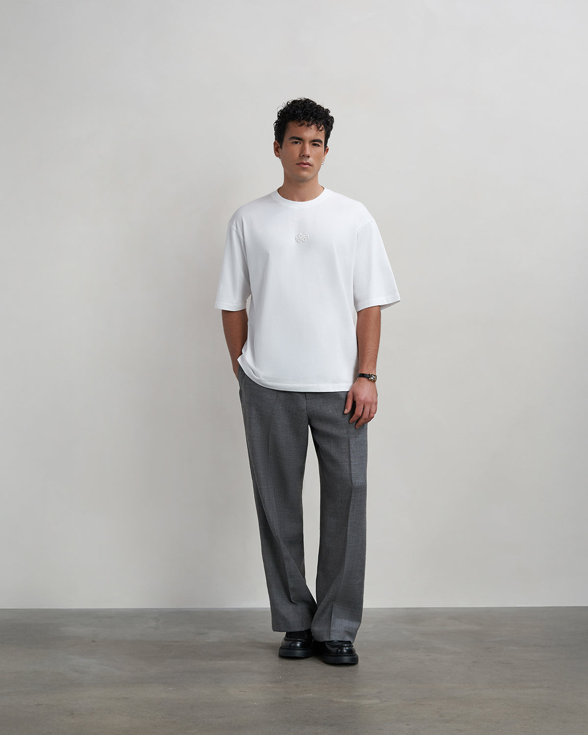 Filling Pieces Boxy Embroidered t-shirt coton blanc