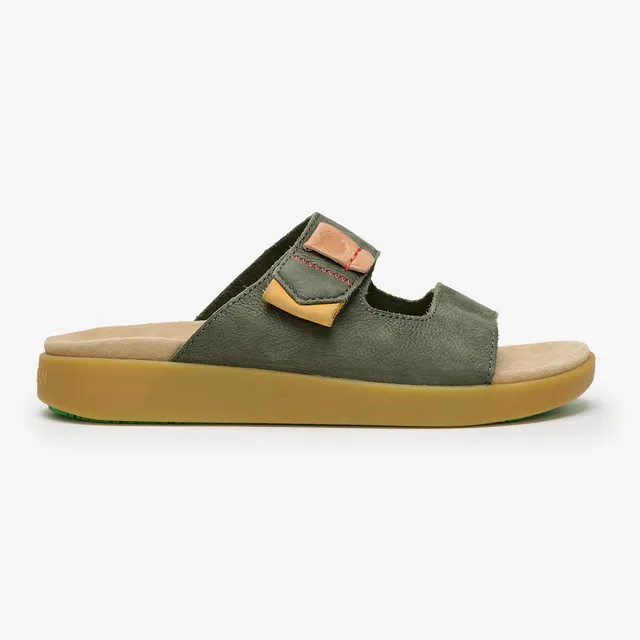 Satorisan Hootsani Premium sandales cuir vert foncé homme