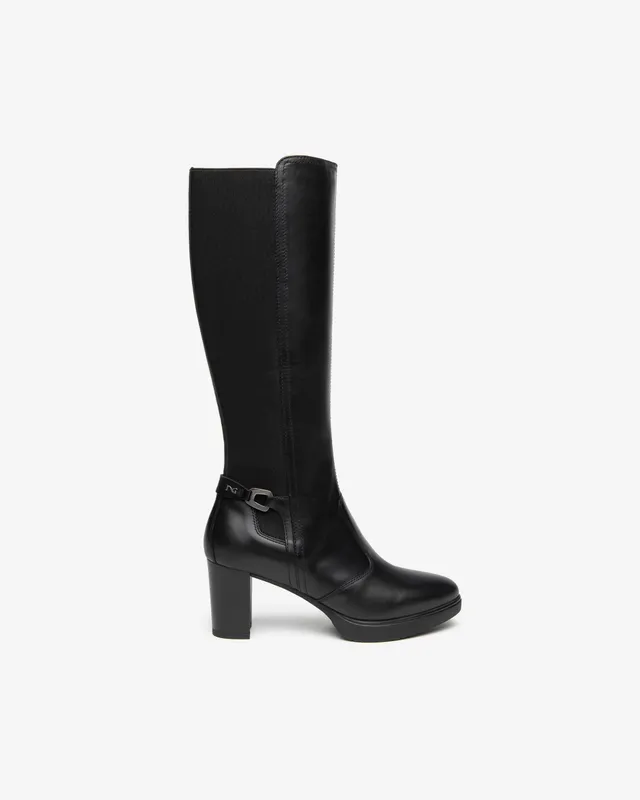 NeroGiardini Bottes Femme Cuir Tissu Talon 70 Pointure 38