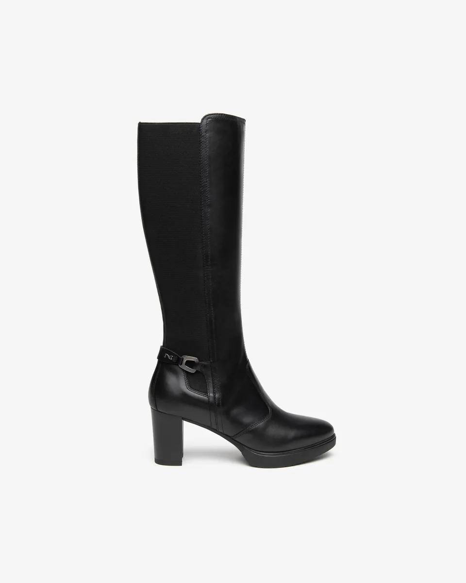 NeroGiardini Bottes Femme Cuir Tissu Talon 70 Pointure 38