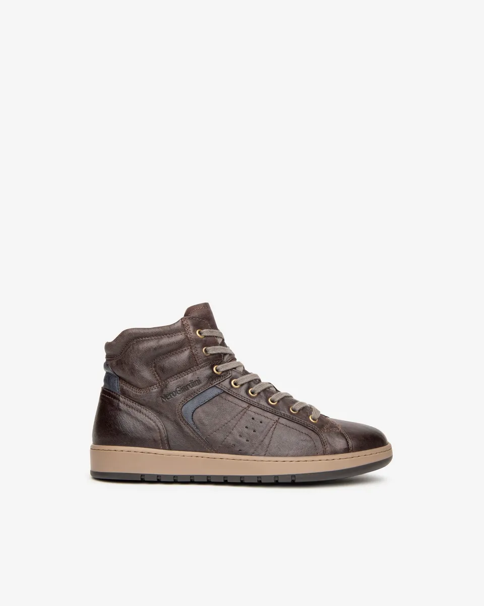 NeroGiardini Sneakers Montantes Homme Cuir Zip