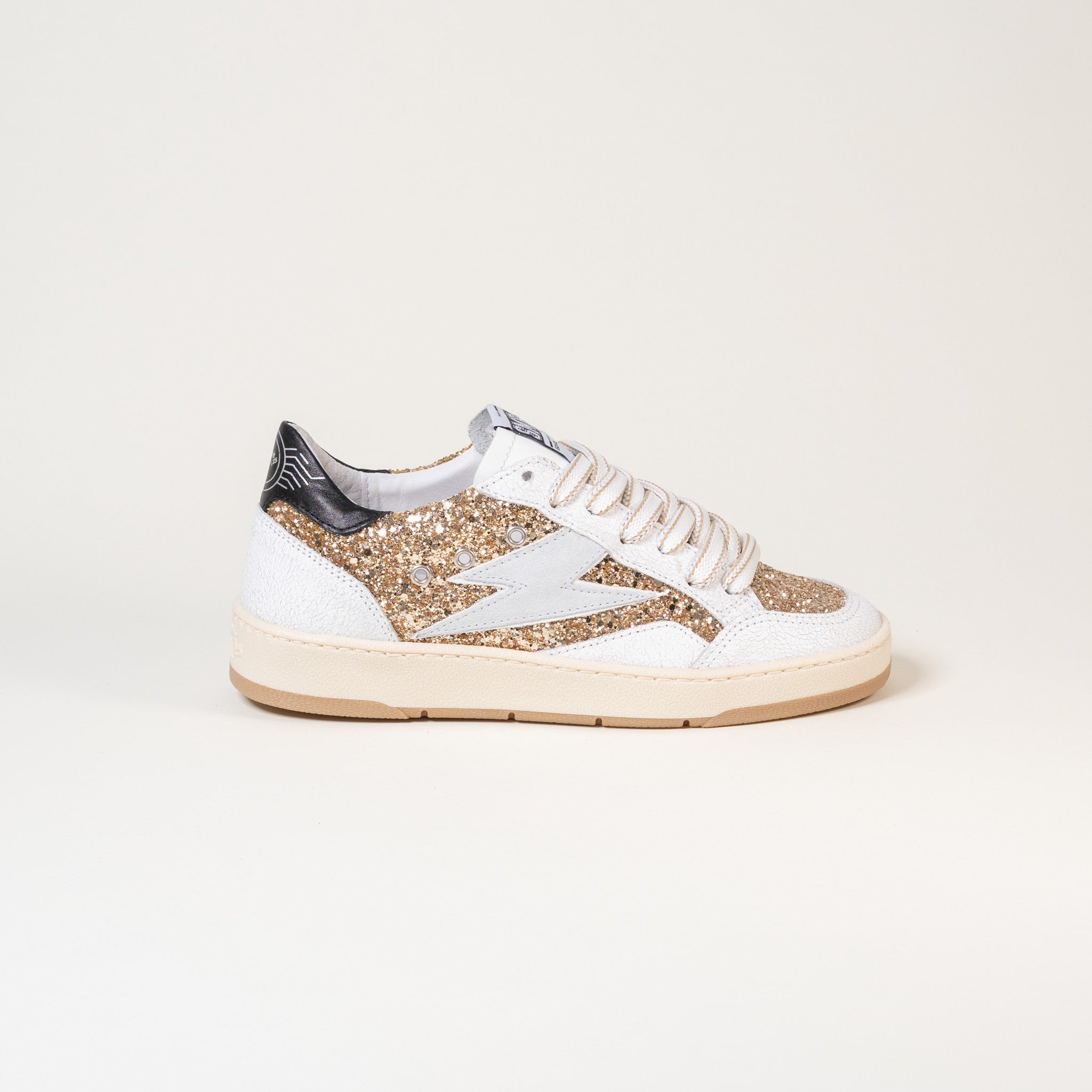 SMR Dany E192 baskets glitter or blanc crack