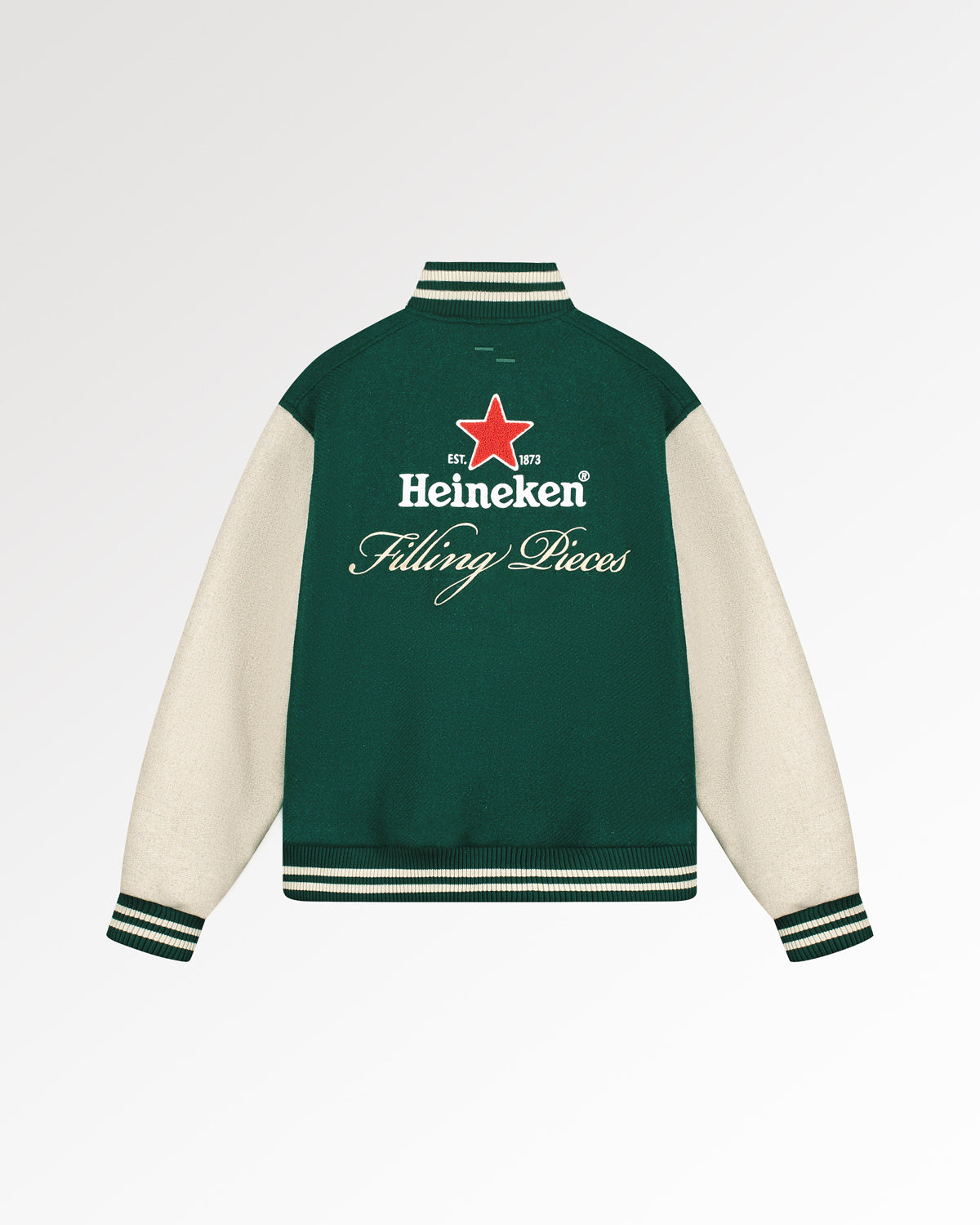 Filling Pieces Varsity Heineken Logo veste Green / Off White laine