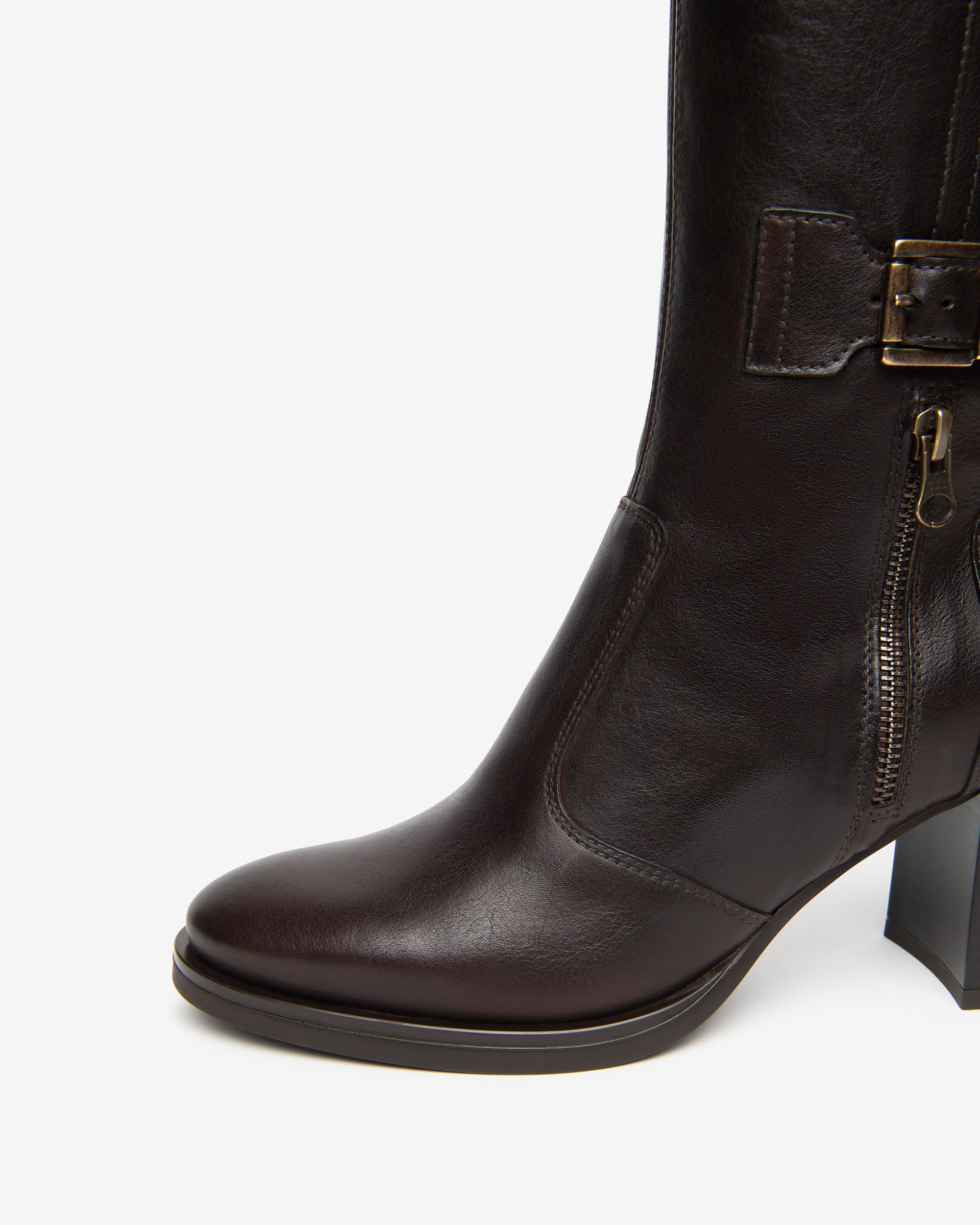 NeroGiardini Bottes Femme Cuir Tissu Talon 75 mm