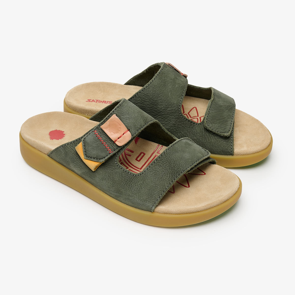 Satorisan Hootsani Premium sandales cuir vert foncé homme
