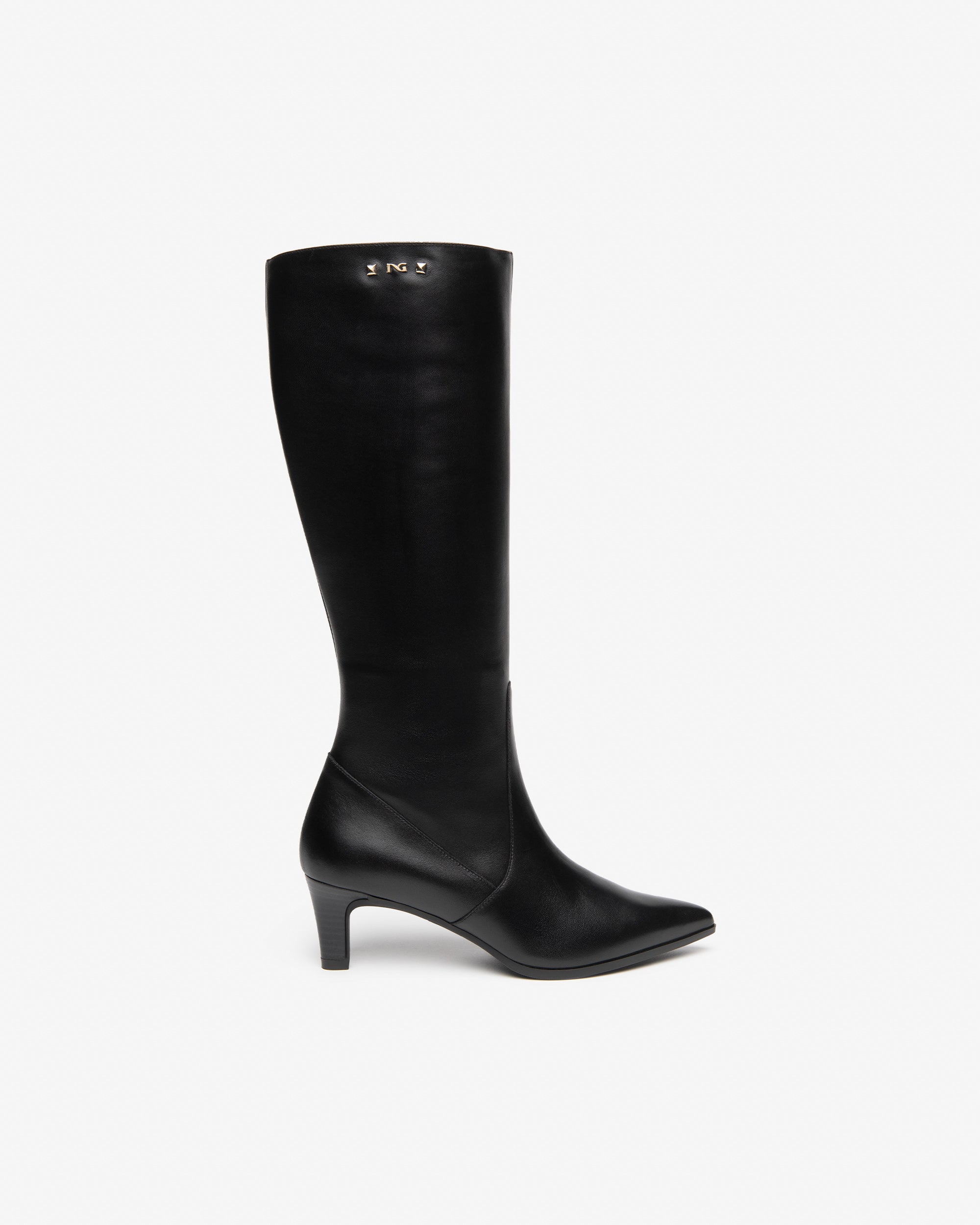 NeroGiardini Bottes Cuir Femme Haute Talon 55mm Cloutée