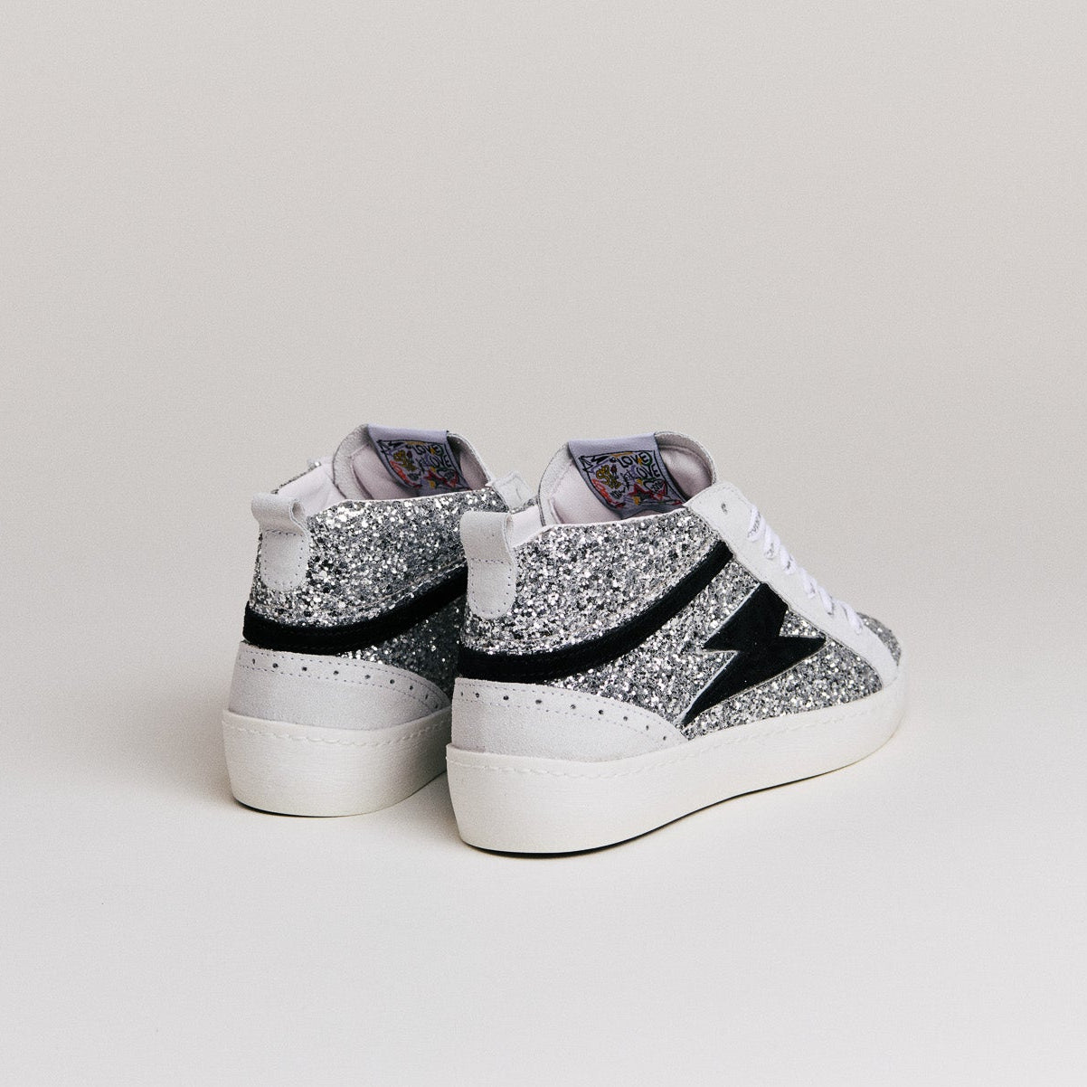 SMR Gibra D594 baskets montantes glitter argent