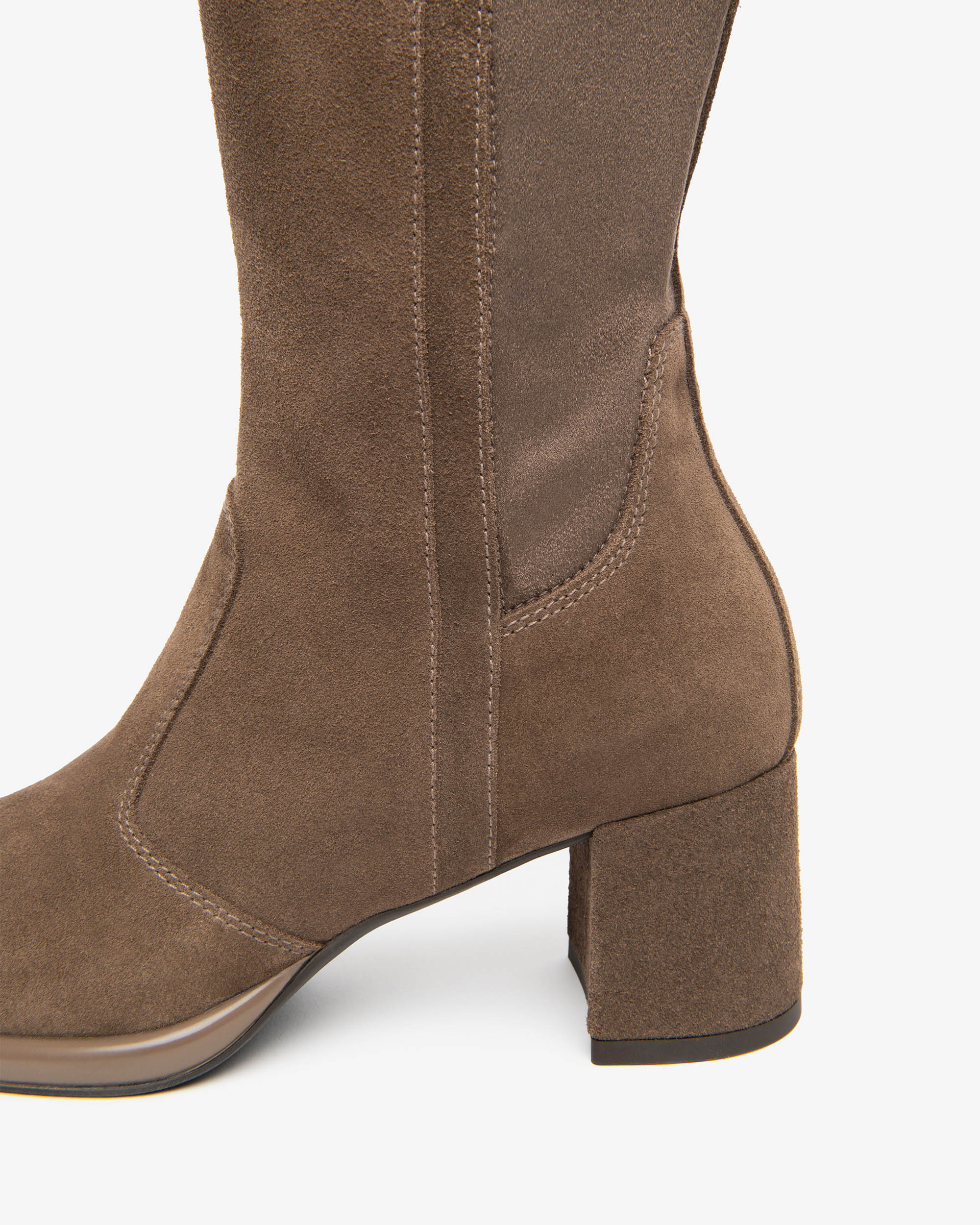 NeroGiardini Bottes Femme Daim Talon Bloc 60mm