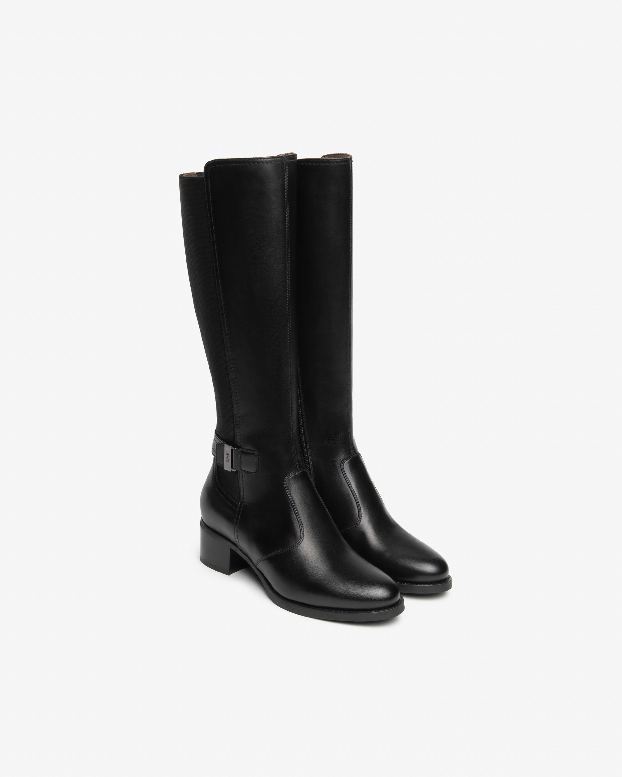 NeroGiardini Bottes Cuir Tissu Femme Talon 40mm