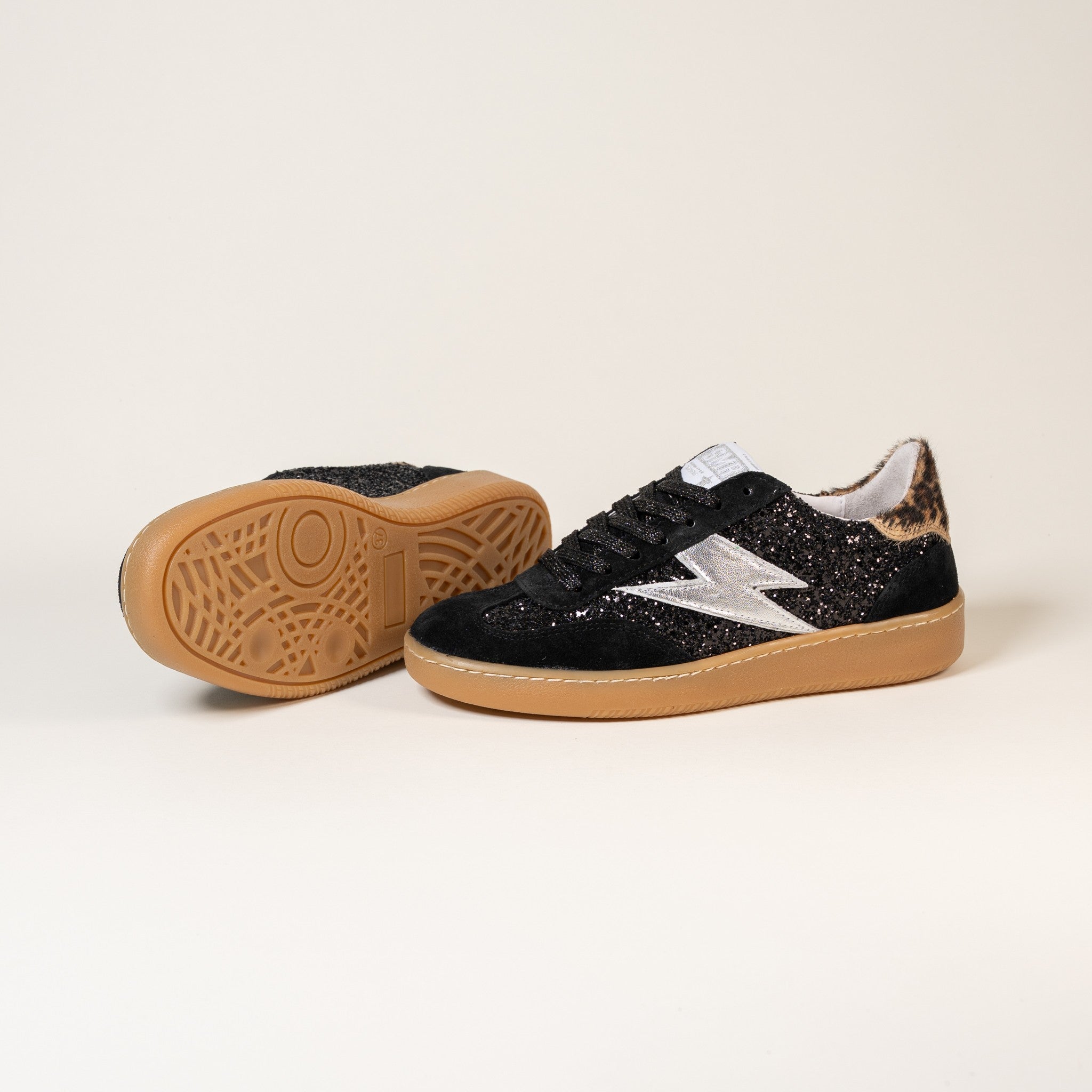 SMR Lee E470 baskets noir taille 38 léopard argent