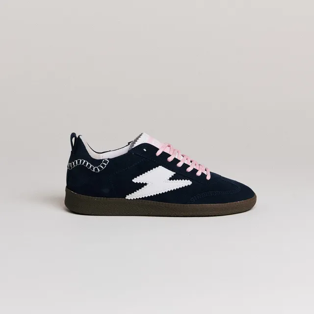 Semerdjian Ashley C388 baskets cuir bleu marine rose