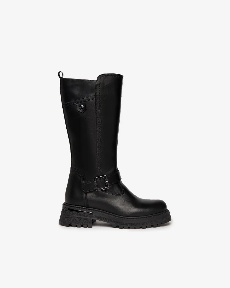 NeroGiardini Bottes Teens Fille Cuir Zip DryGo