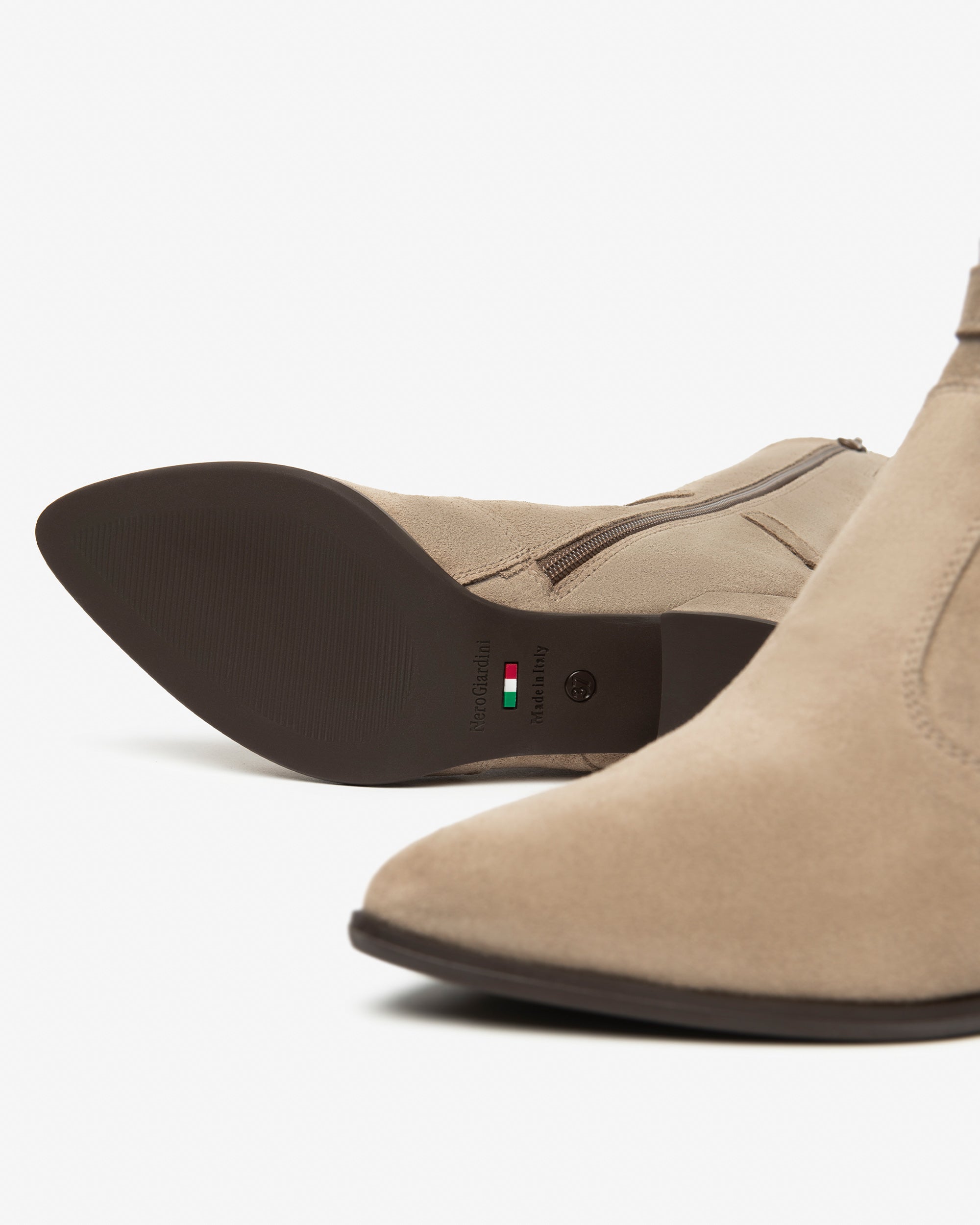 NeroGiardini Bottes Femme en Cuir Velours Bottes Hiver