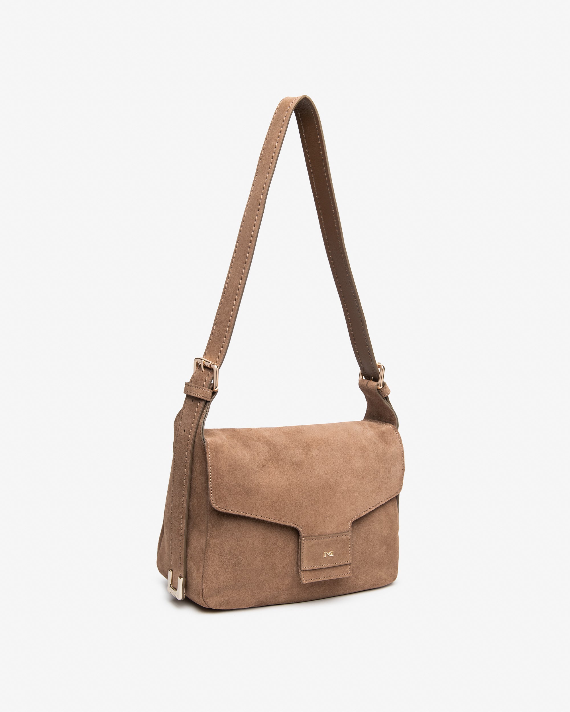 Nerogiardini Sac Épaule Femme Cuir Daim Boucles Dorées