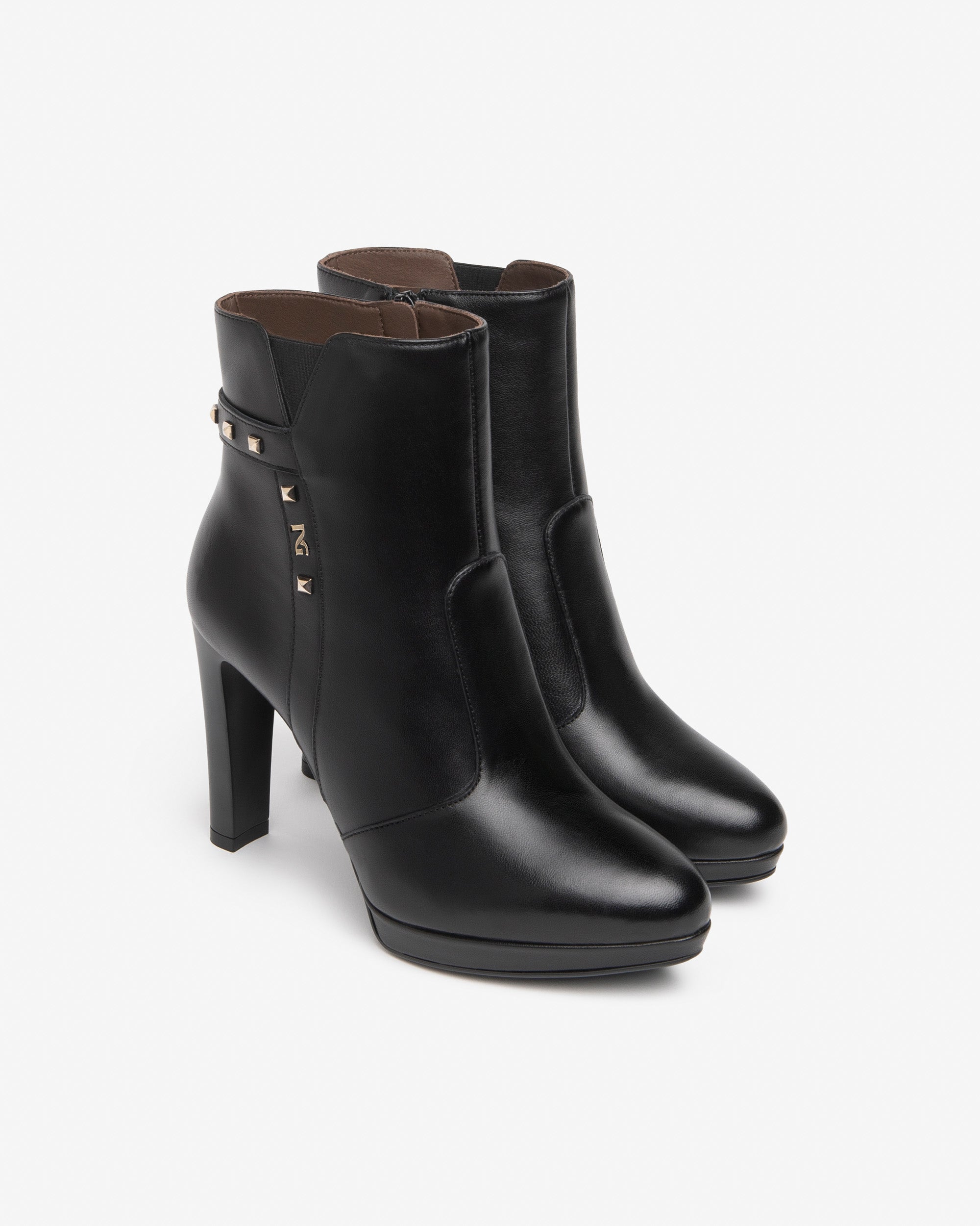 NeroGiardini Bottines Femme en Cuir Talon Bloc 100 mm