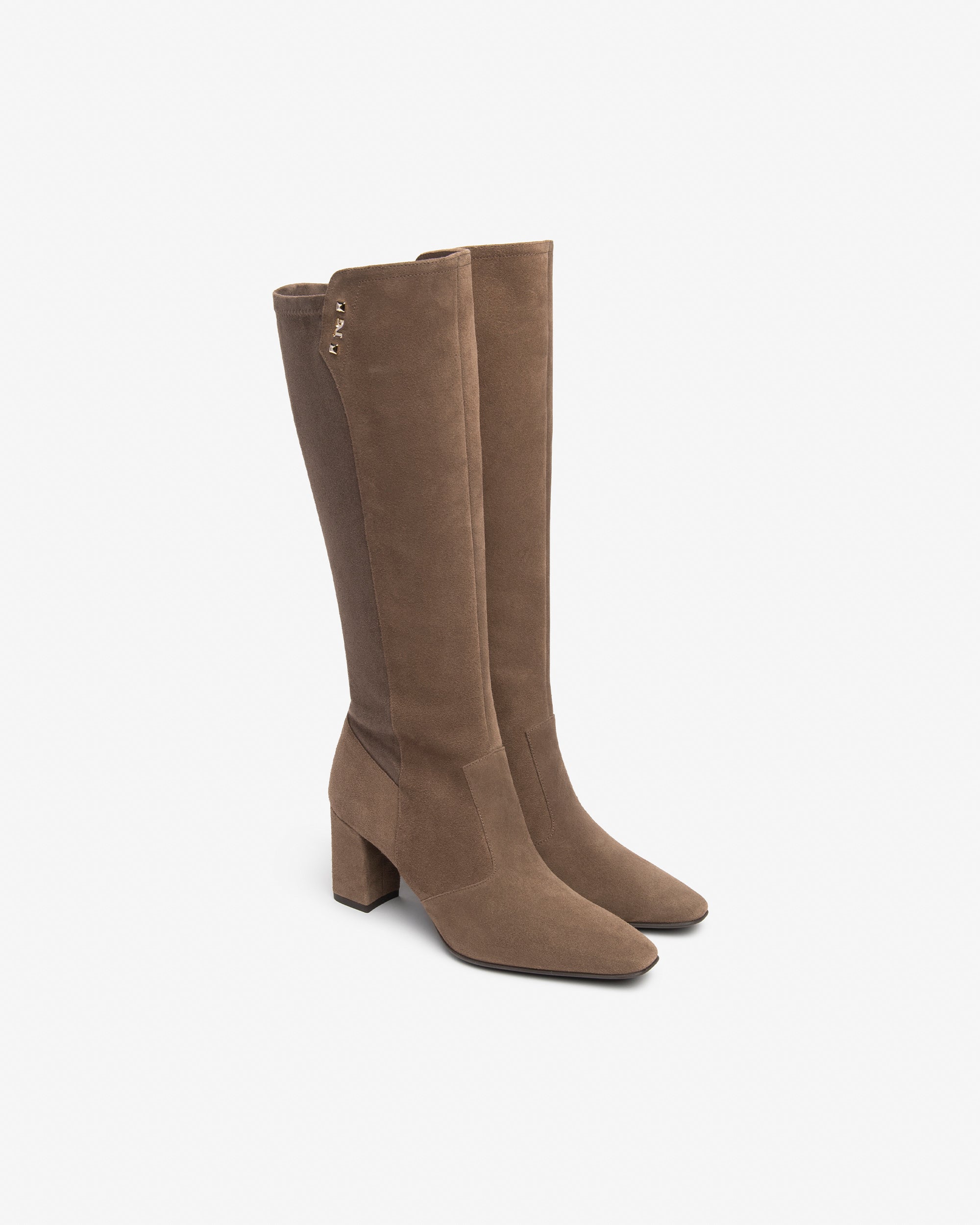 NeroGiardini Bottes Femme Daim Talon 75 mm Zip
