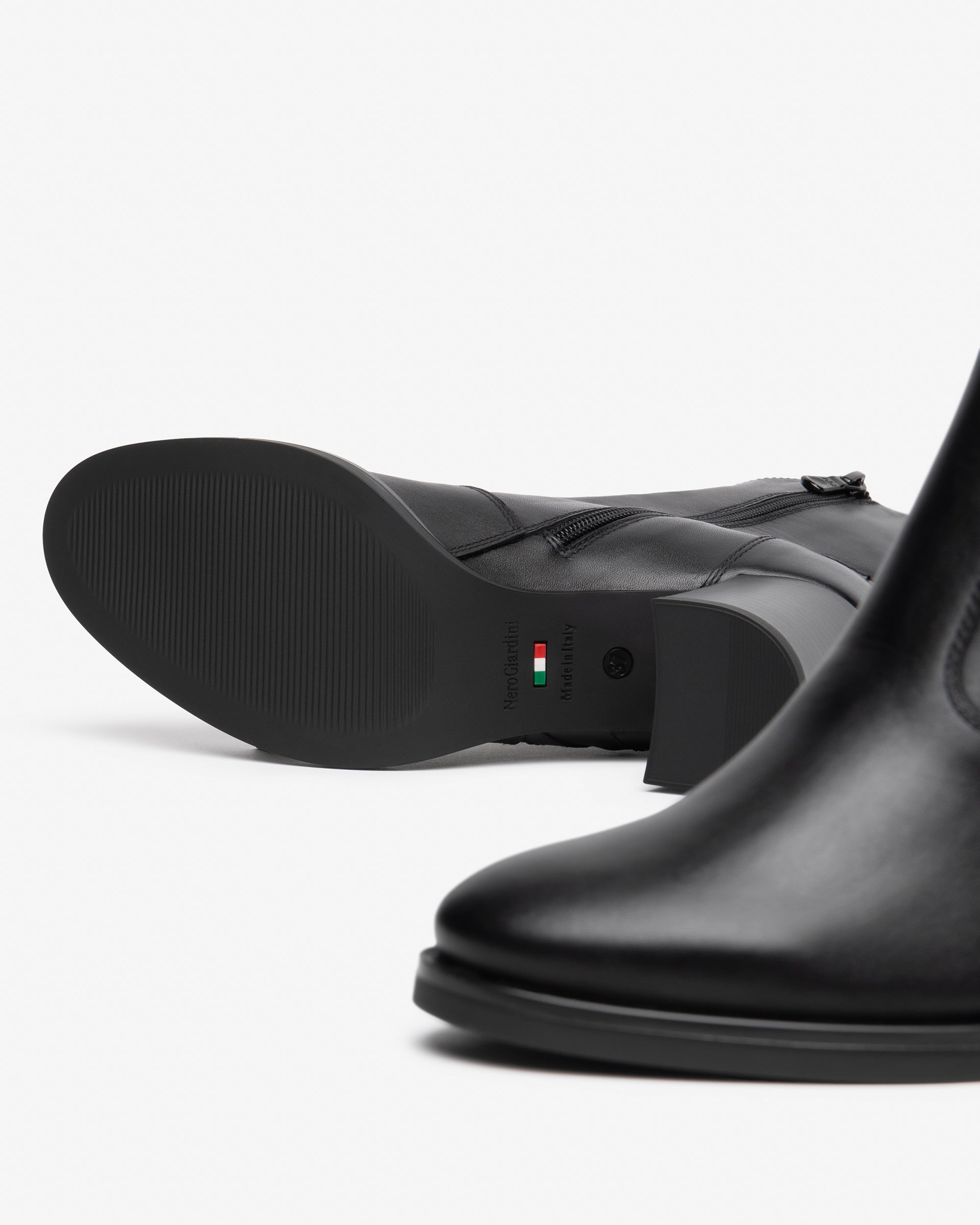 NeroGiardini Bottines Cuir Femme Talon 75 mm Zip