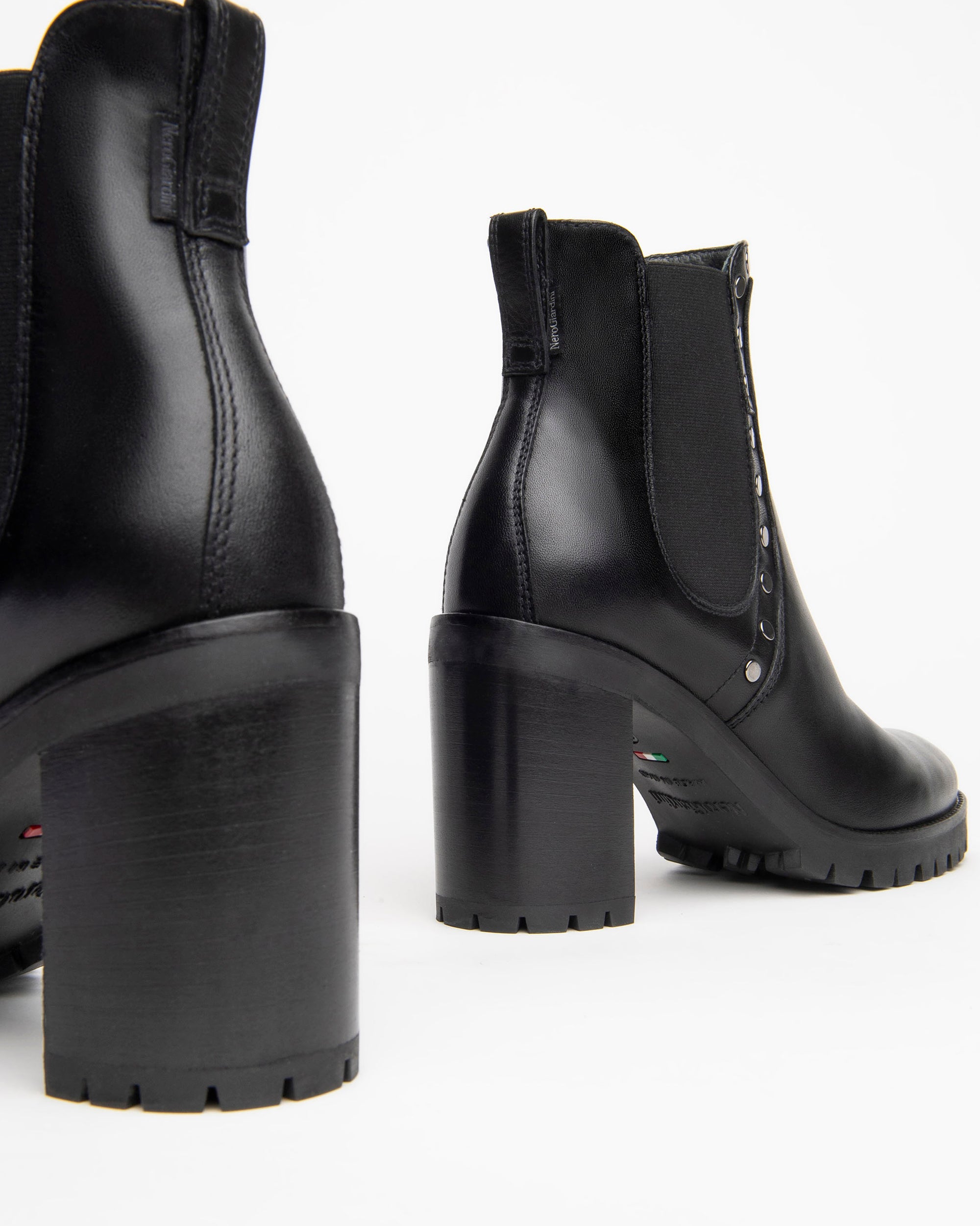 NeroGiardini Bottines Chelsea bottines cuir femme talon 9 cm