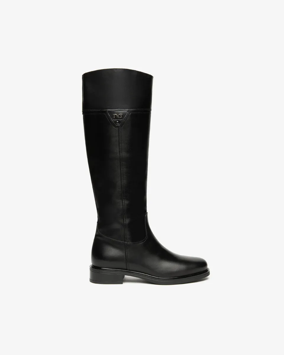 NeroGiardini Bottes Femme Cuir Talon Bloc 30 mm Zip