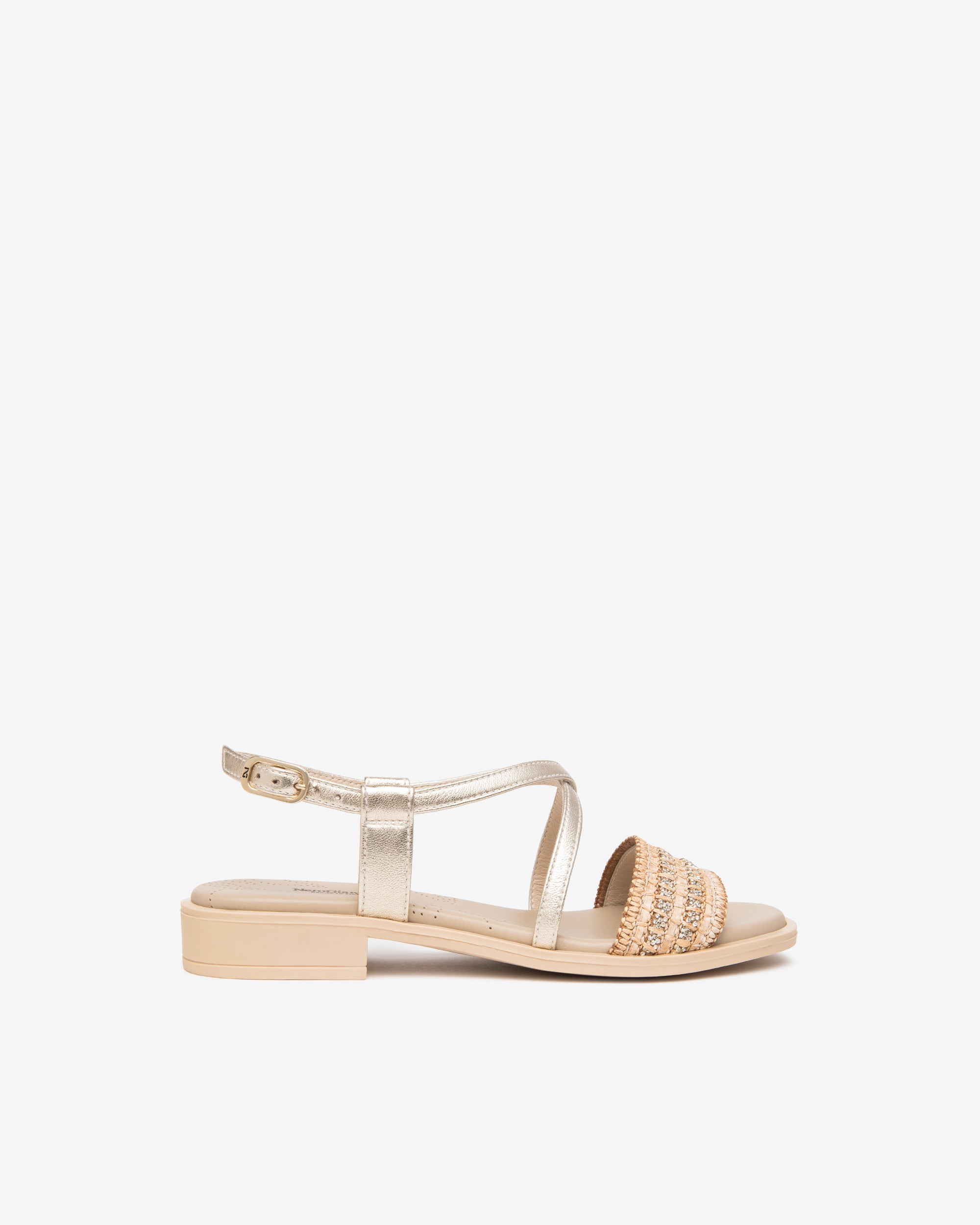 NeroGiardini Sandales cuir tissu femme été