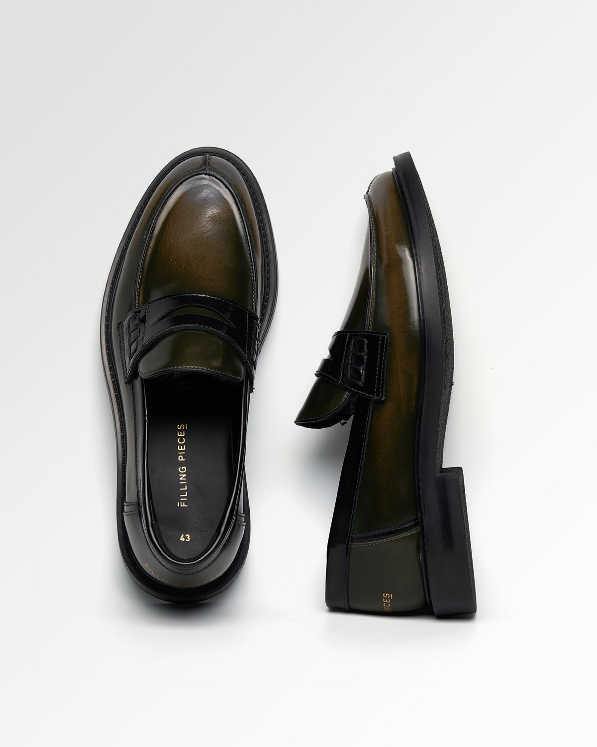 Filling Pieces Loafer Brushed Charcoal mocassin gris 43