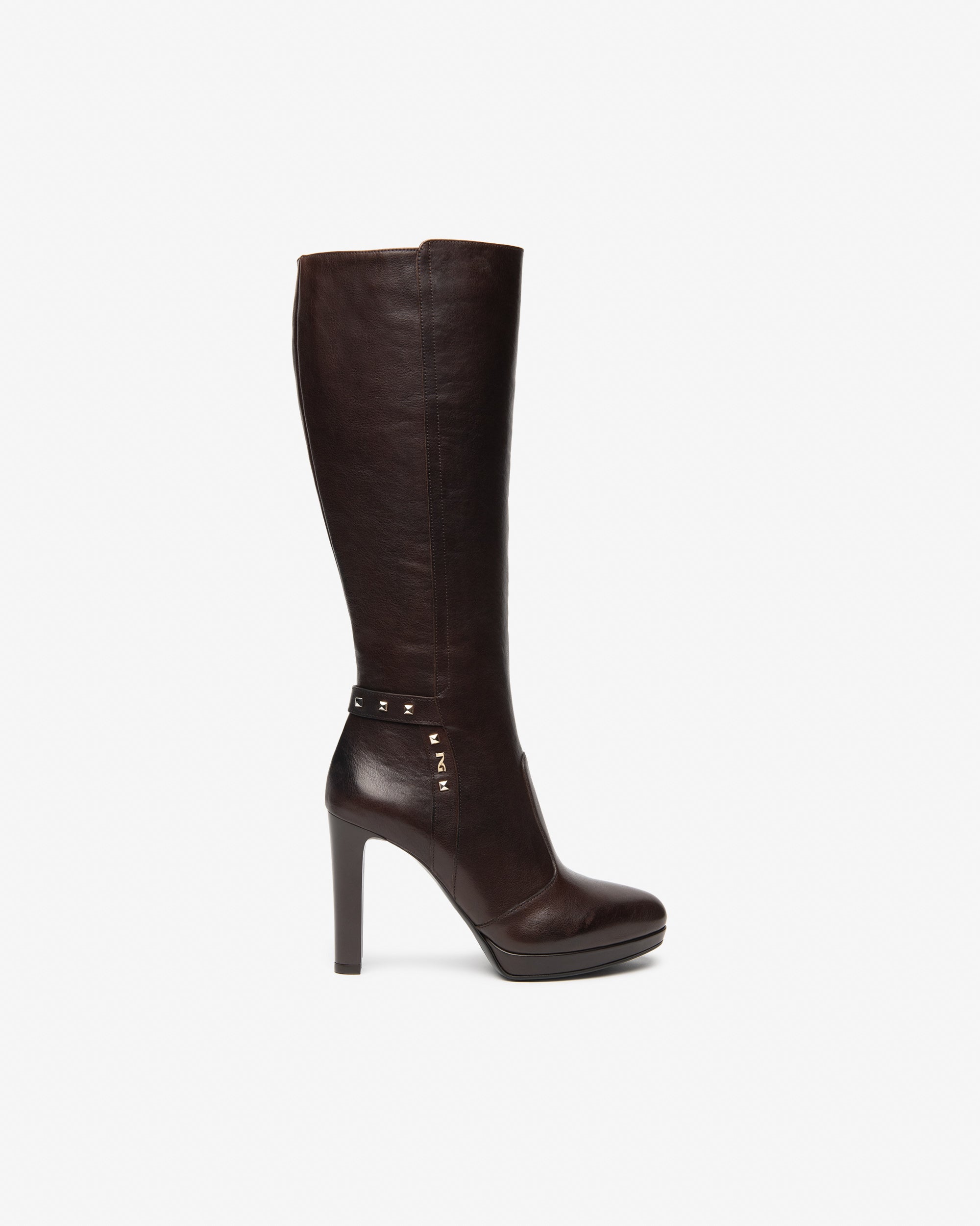 NeroGiardini Bottes Femme Cuir Talon Bloc 100mm
