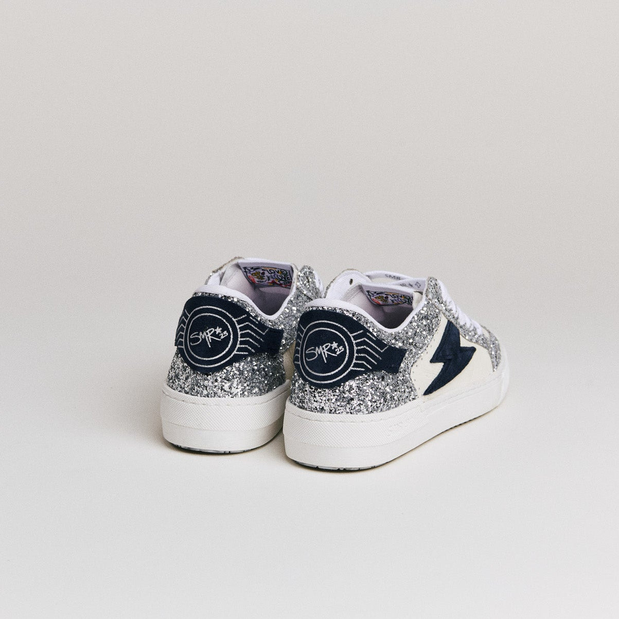 Semerdjian Noubar D605 baskets panna bleu cuir