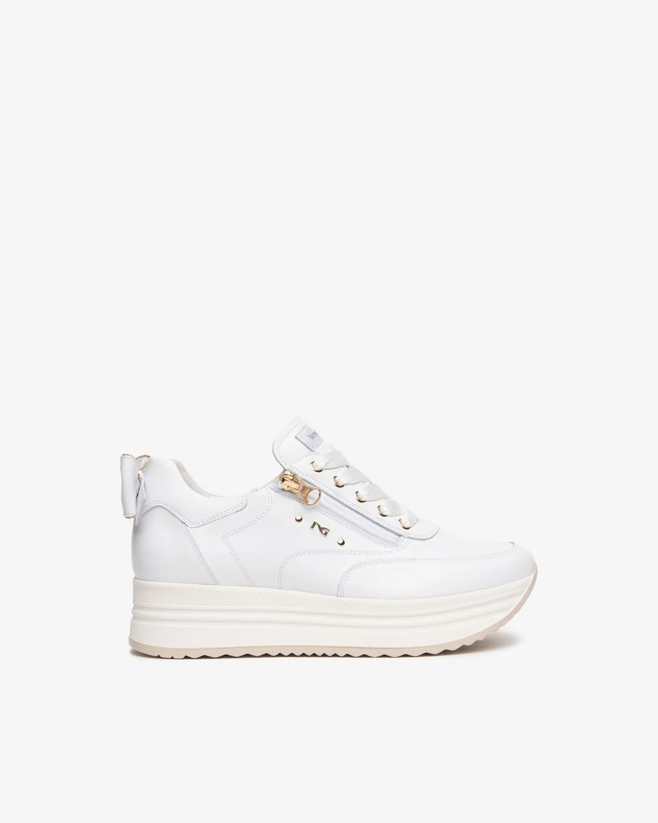 NeroGiardini Sneakers Femme Cuir Nœud Plateforme 35-41