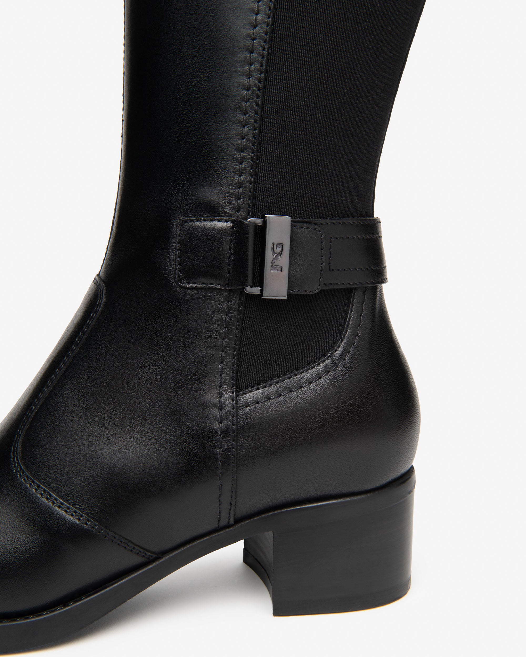 NeroGiardini Bottes Cuir Tissu Femme Talon 40mm