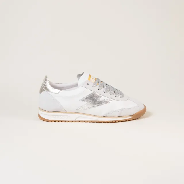 SMR Joyce E313 baskets cuir blanc argent