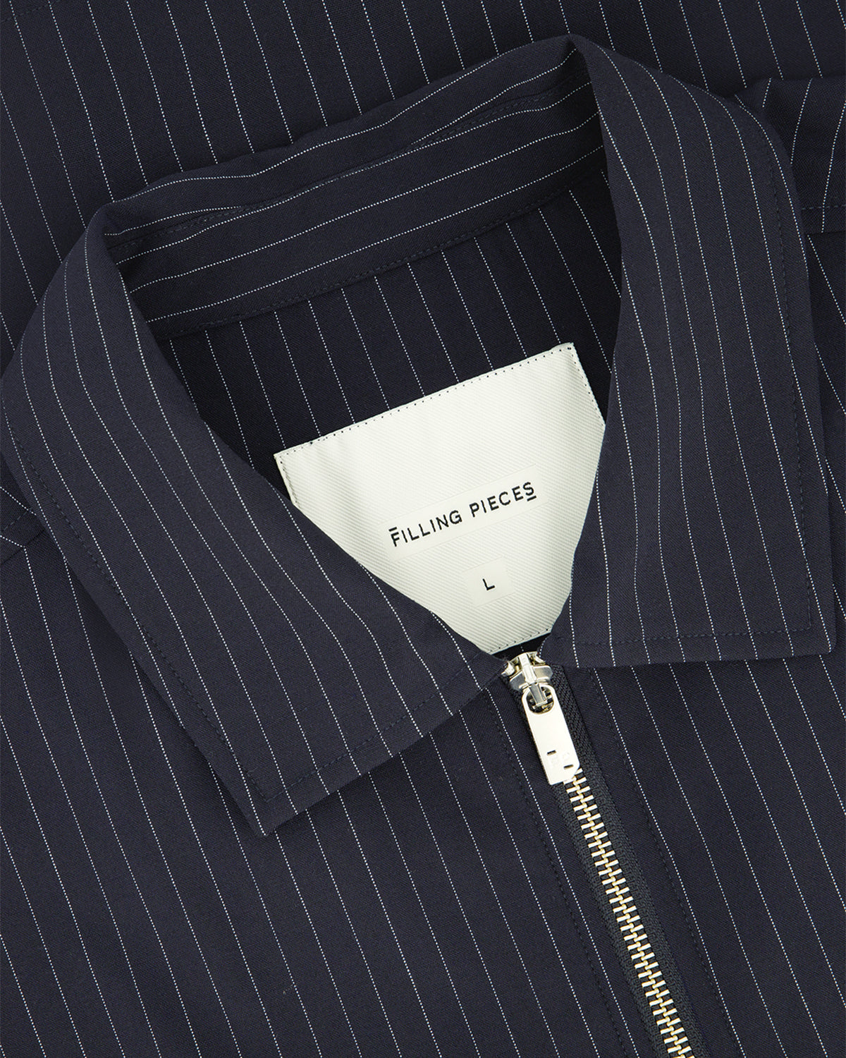 Filling Pieces Coach Jacket Pinstripe Veste Bleu Marine Laine