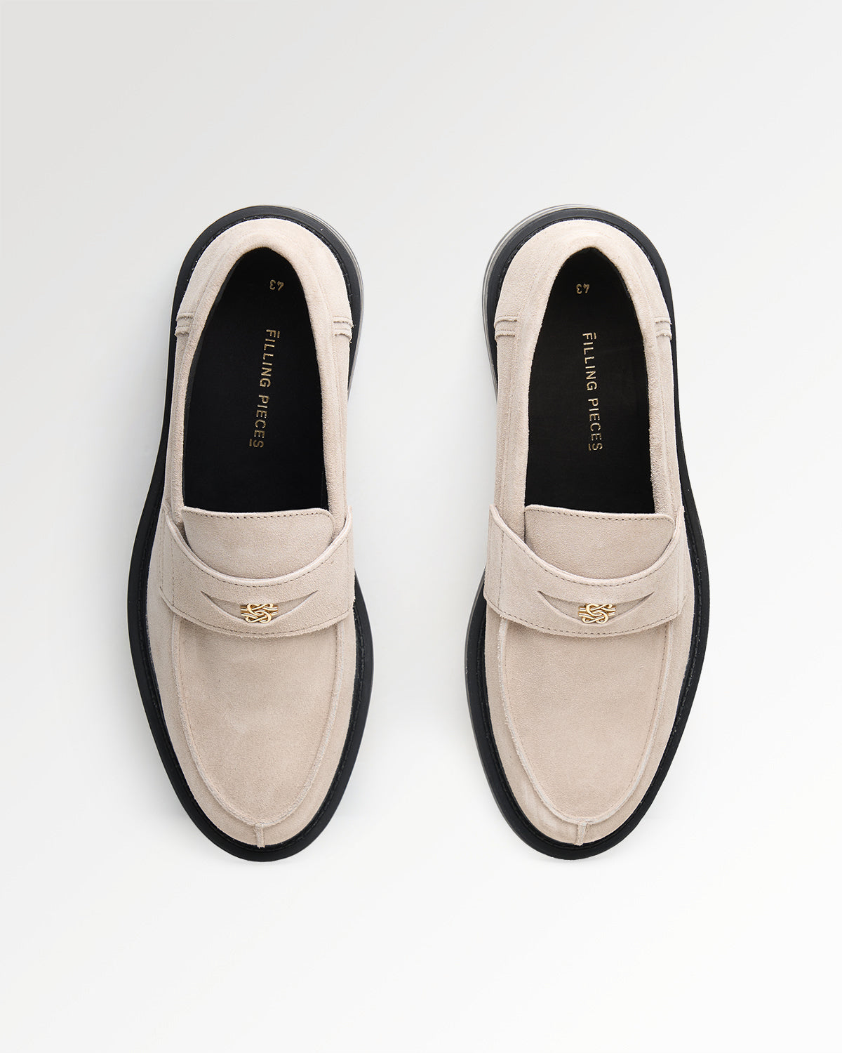 Filling Pieces Base Loafer mocassin blanc cassé suède