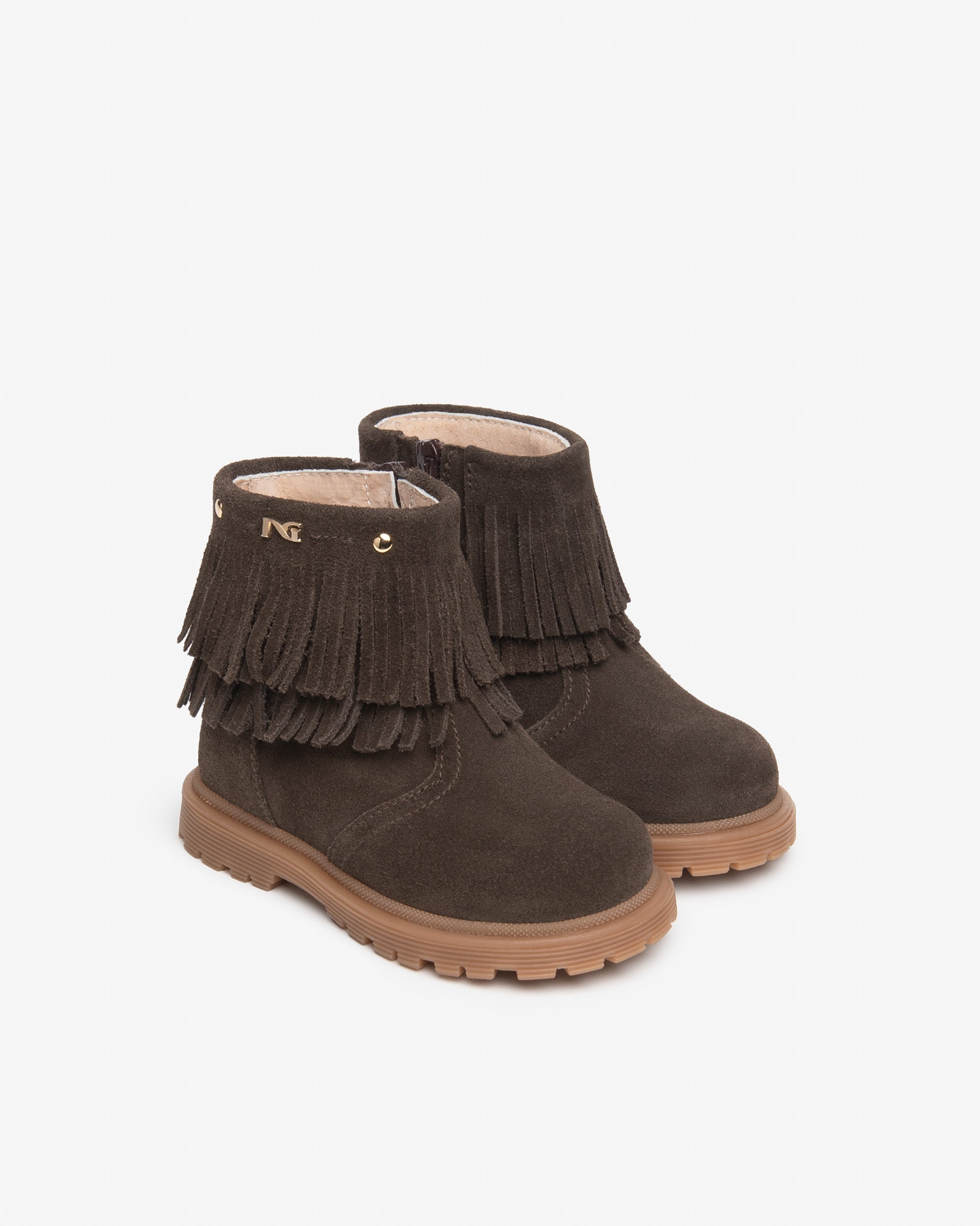 NeroGiardini Bottines Junior Fille Daim Franges Confort