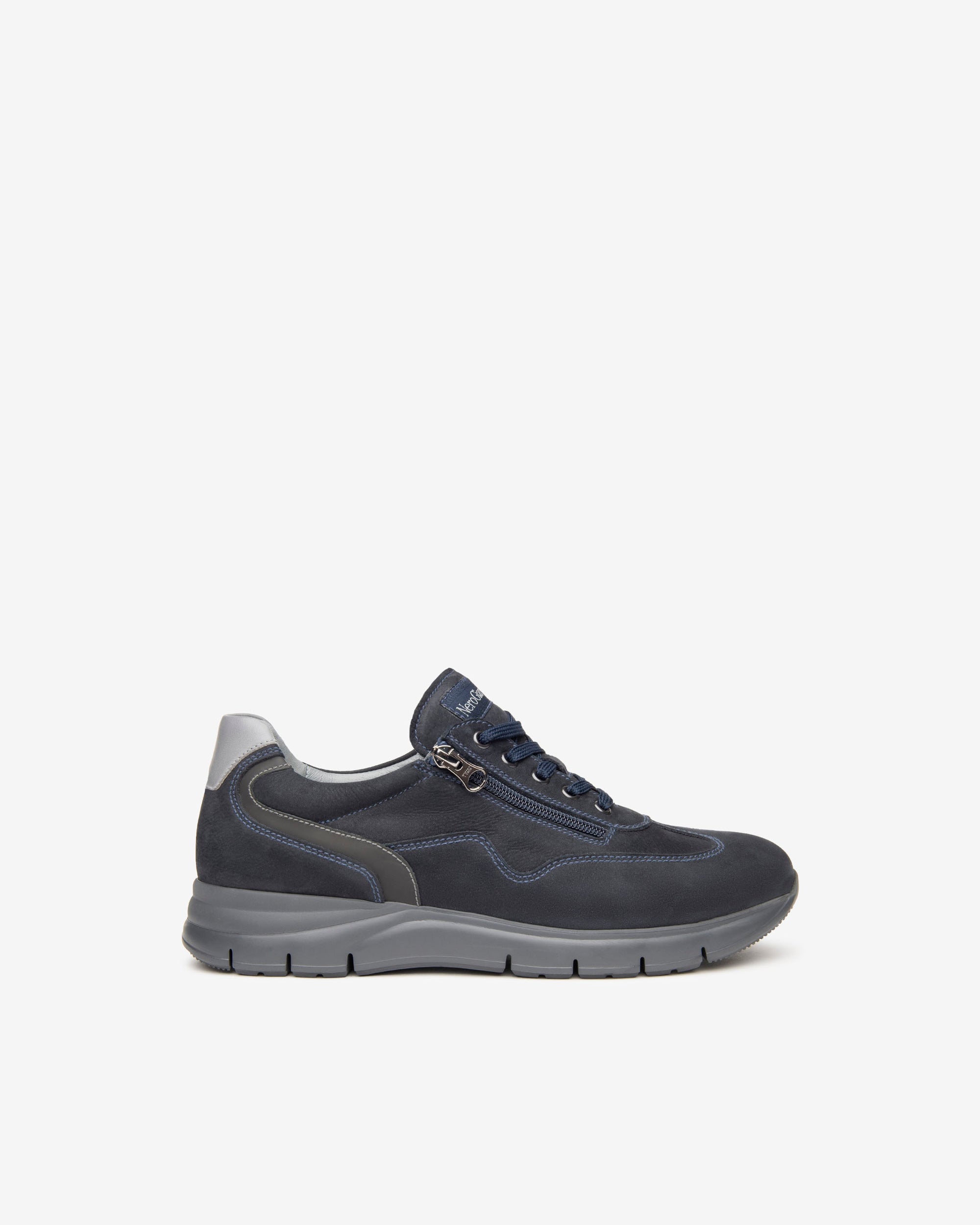 NeroGiardini Sneakers Homme Cuir Nubuck Zip Confort