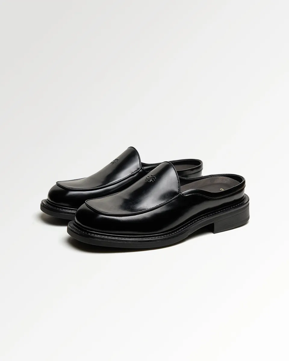Filling Pieces Square Mule Polido mule noire cuir