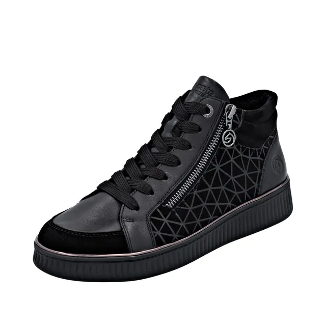 Remonte D2E70 Baskets Basses Noir Largeur Confort
