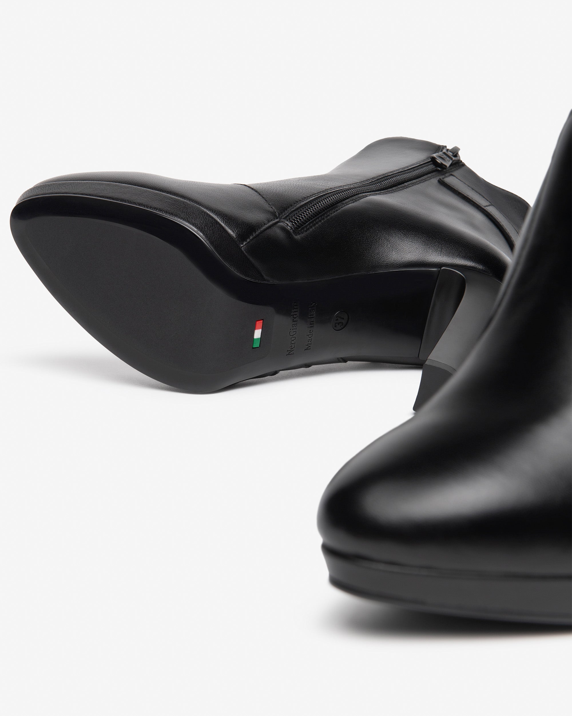 NeroGiardini Bottines Femme en Cuir Talon Bloc 100 mm