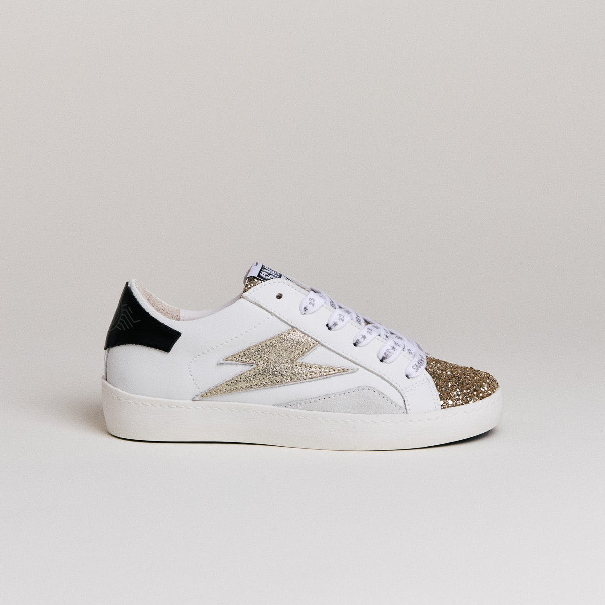 SMR Larry D589 Baskets Blanc Or Semelle Épaisse