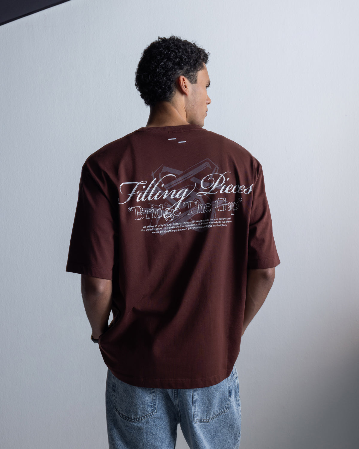 Filling Pieces Boxy Bridge the Gap T-Shirt marron coton bio